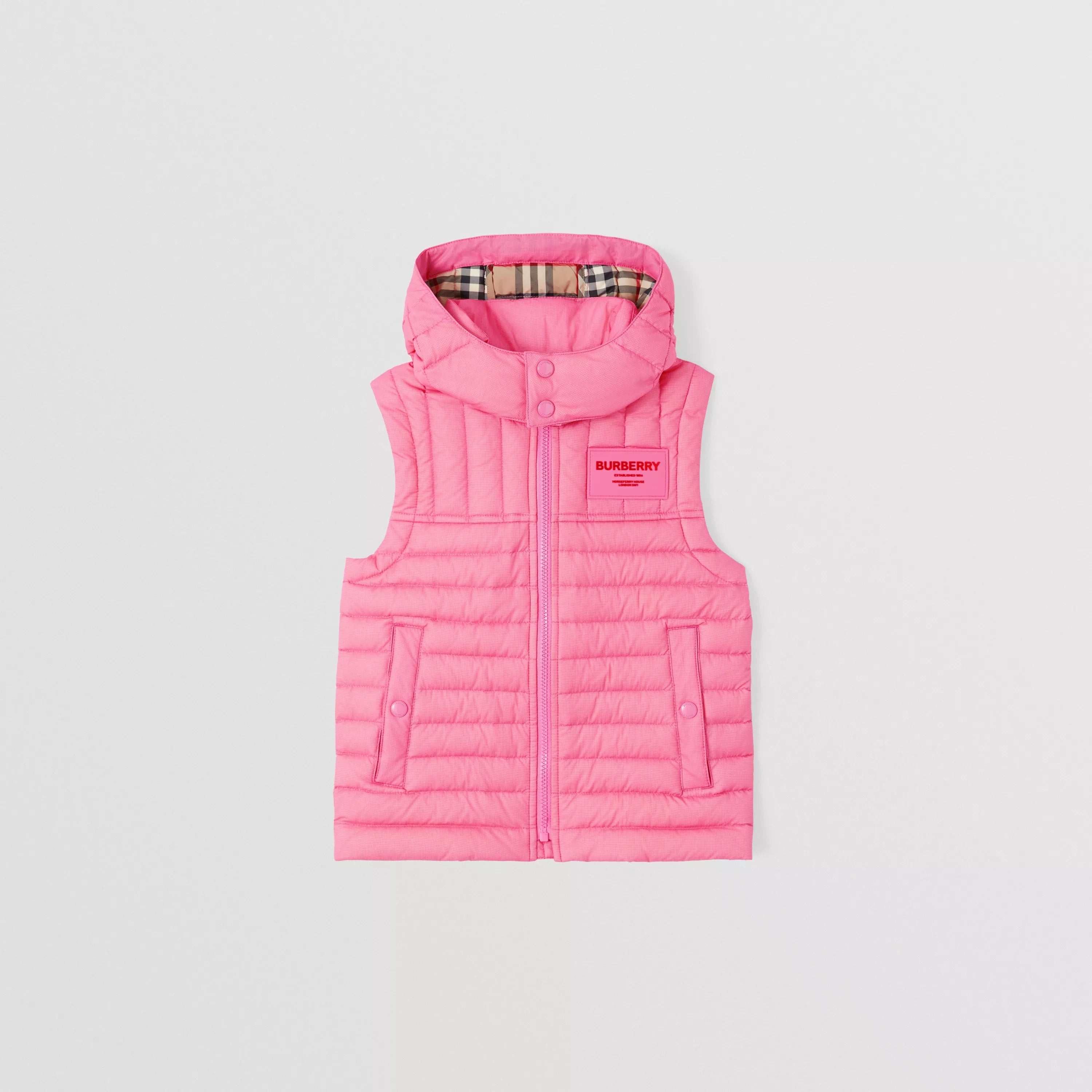 Girls Pink Padded Down Gilet