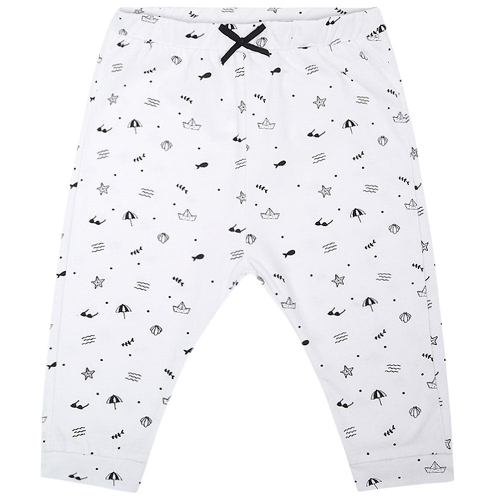 Girls White Cotton Trousers