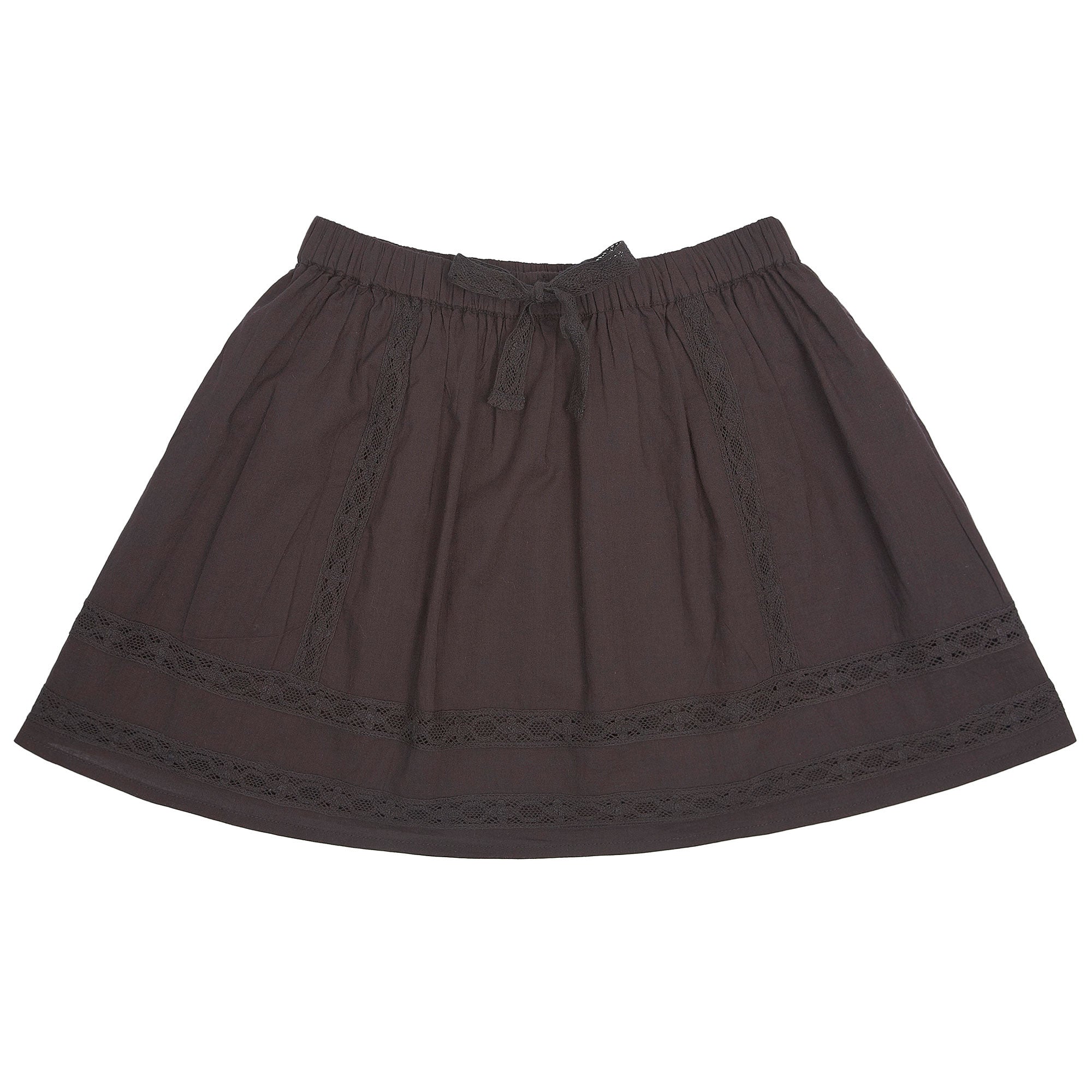 Girls Brown Cotton Skirt