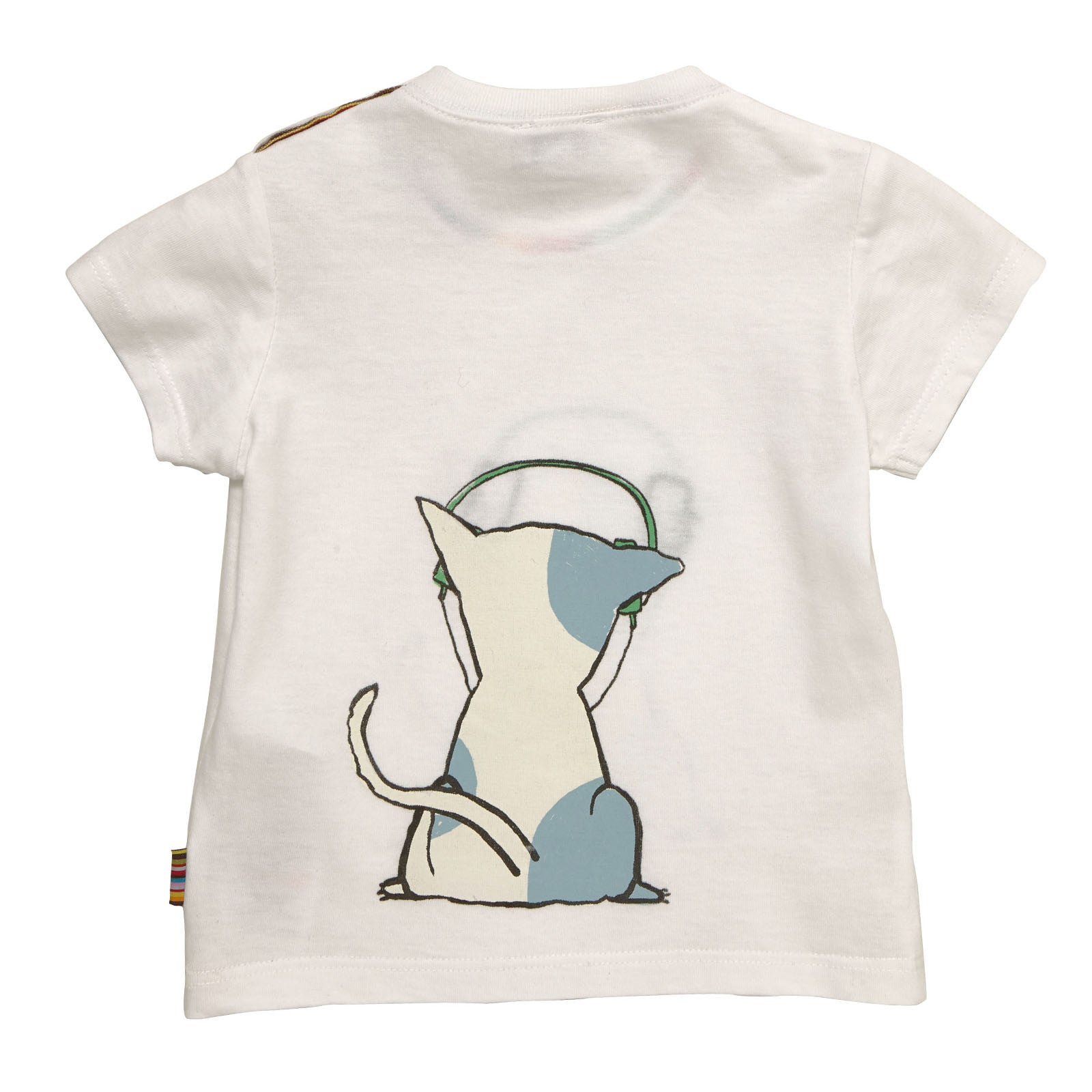 Baby Boys White Fancy Cartoon Printed Cotton T-Shirt - CÉMAROSE | Children's Fashion Store - 2