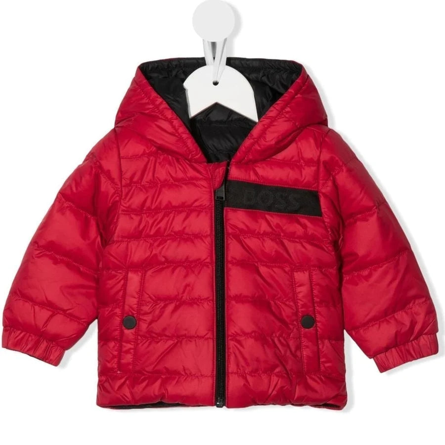 Boys Red Reversible Padded Down Jacket