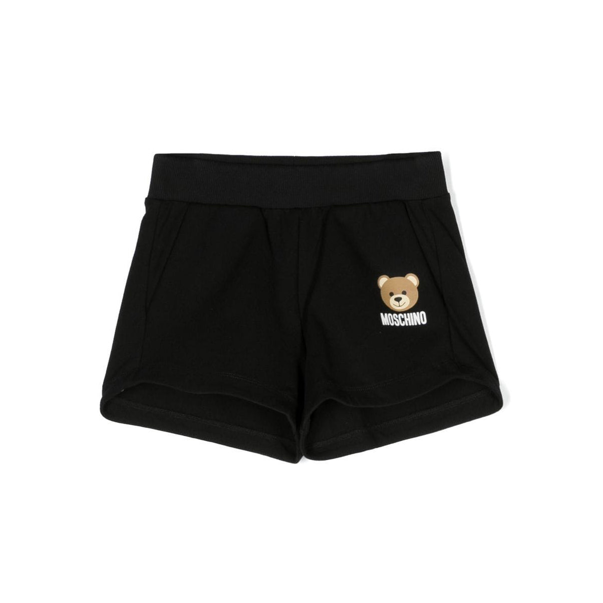 Girls Black Logo Cotton Shorts