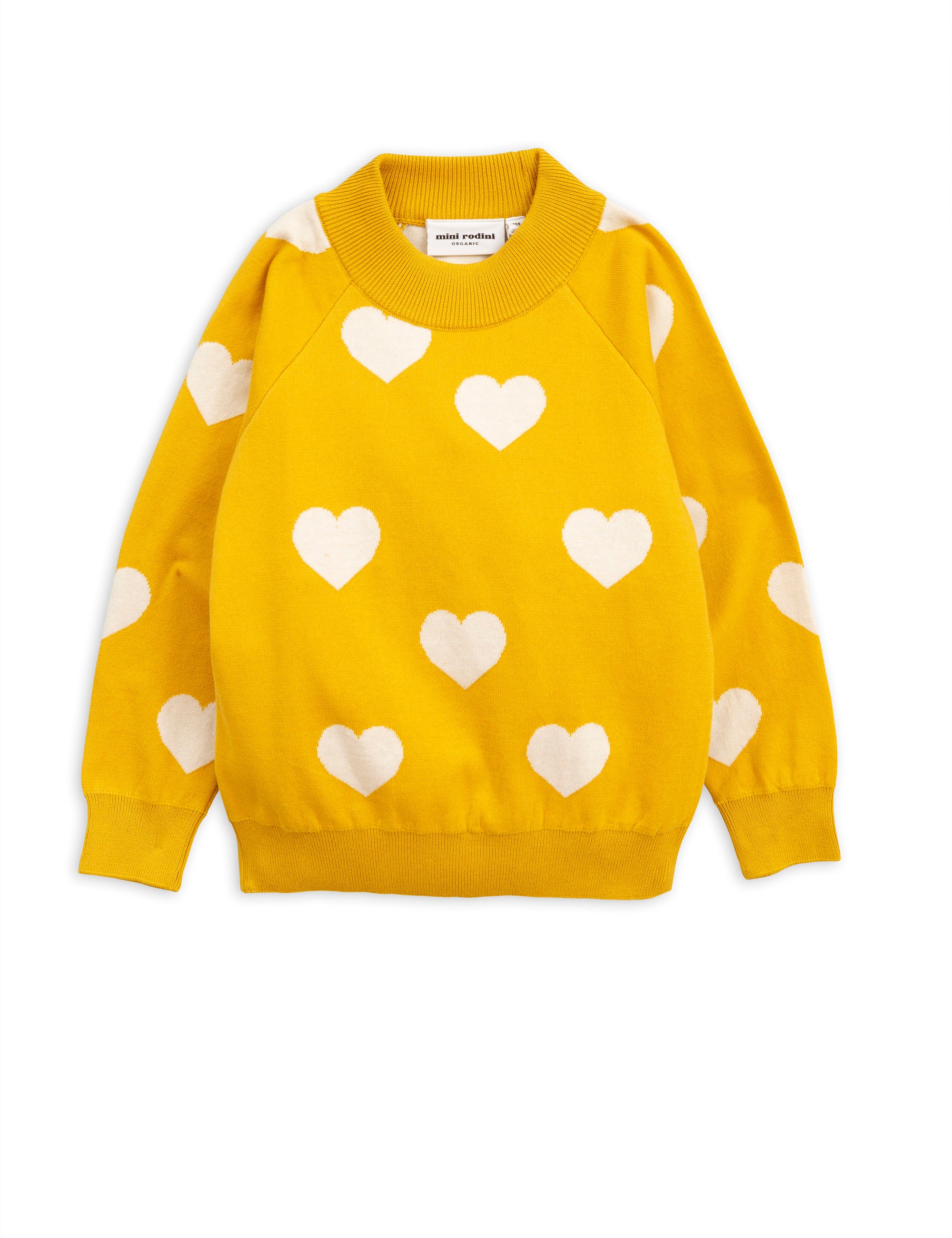 Girls Yellow Heart Cotton Sweater