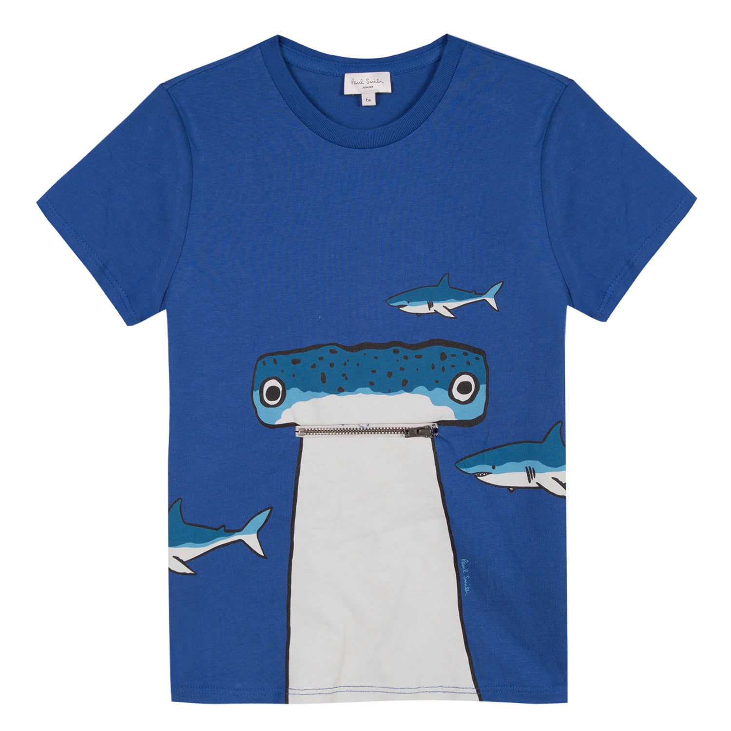 Boys Blue Printed Cotton T-shirt