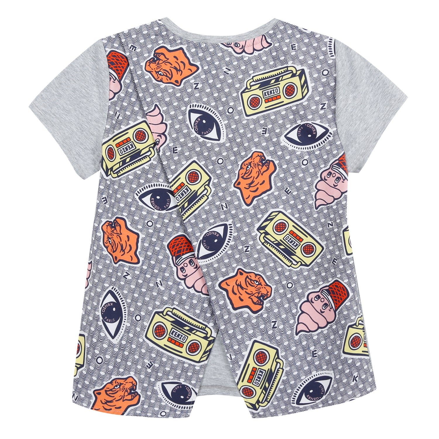 Girls Grey Printed Cotton T-shirt