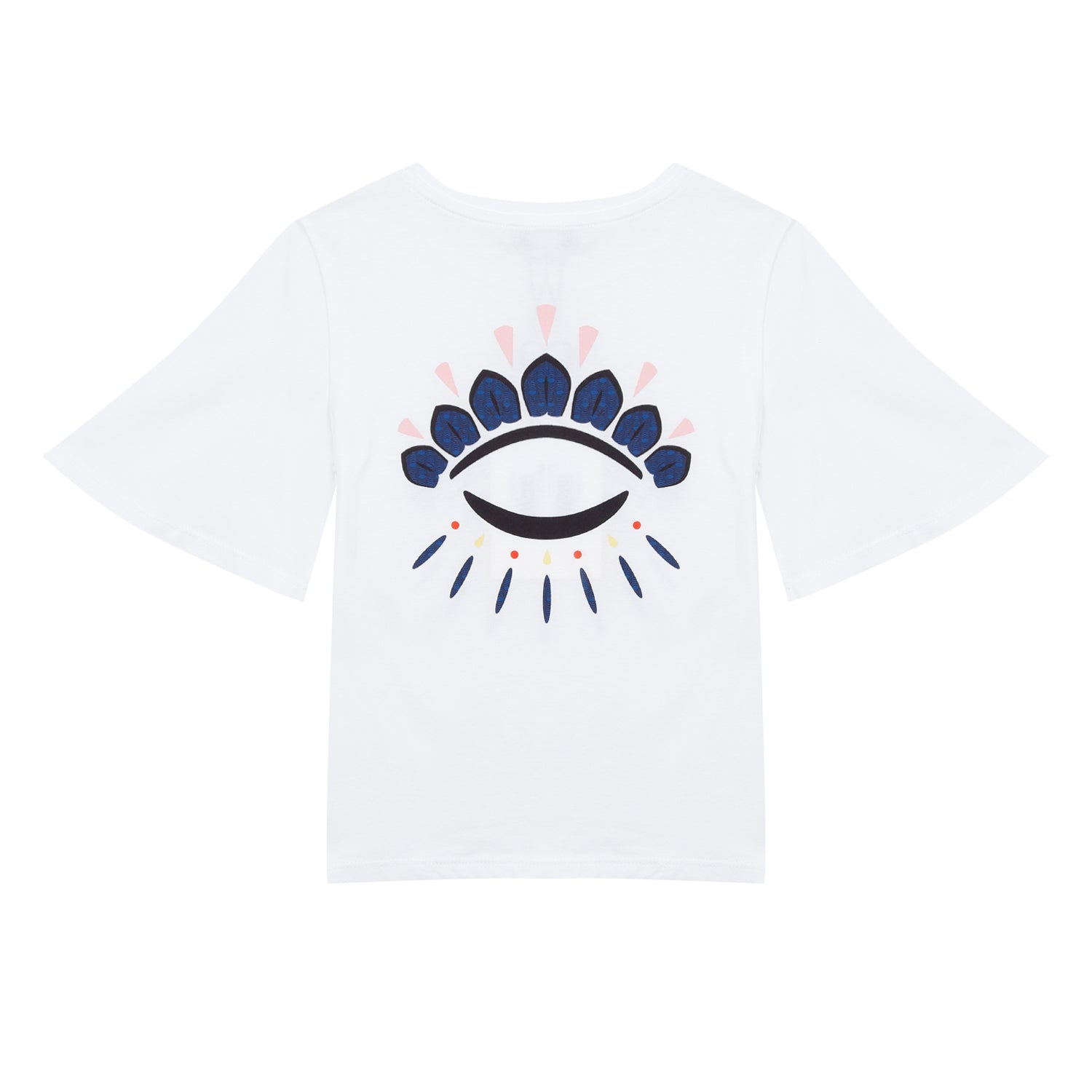 Girls White Eye Cotton T-shirt