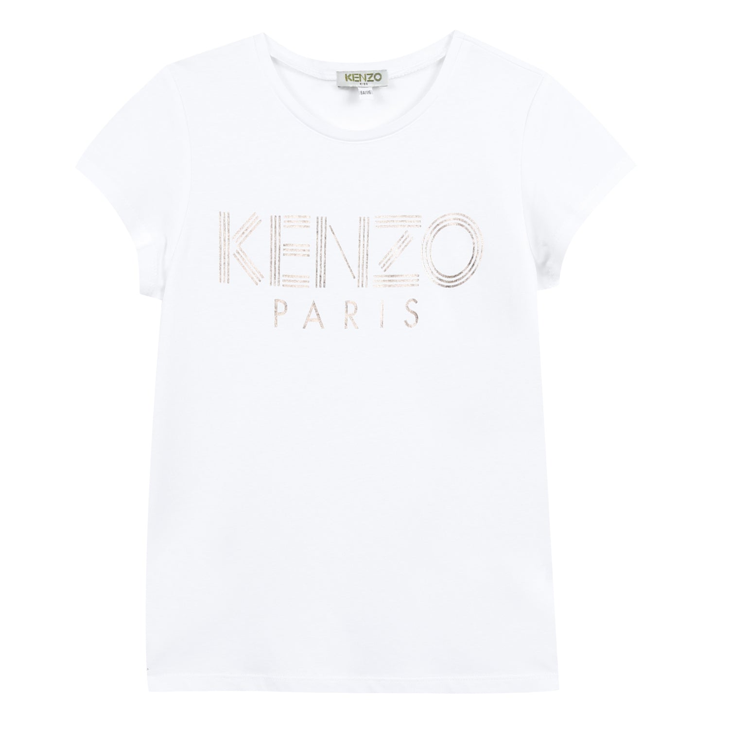 Girls Optic White Logo Cotton T-shirt