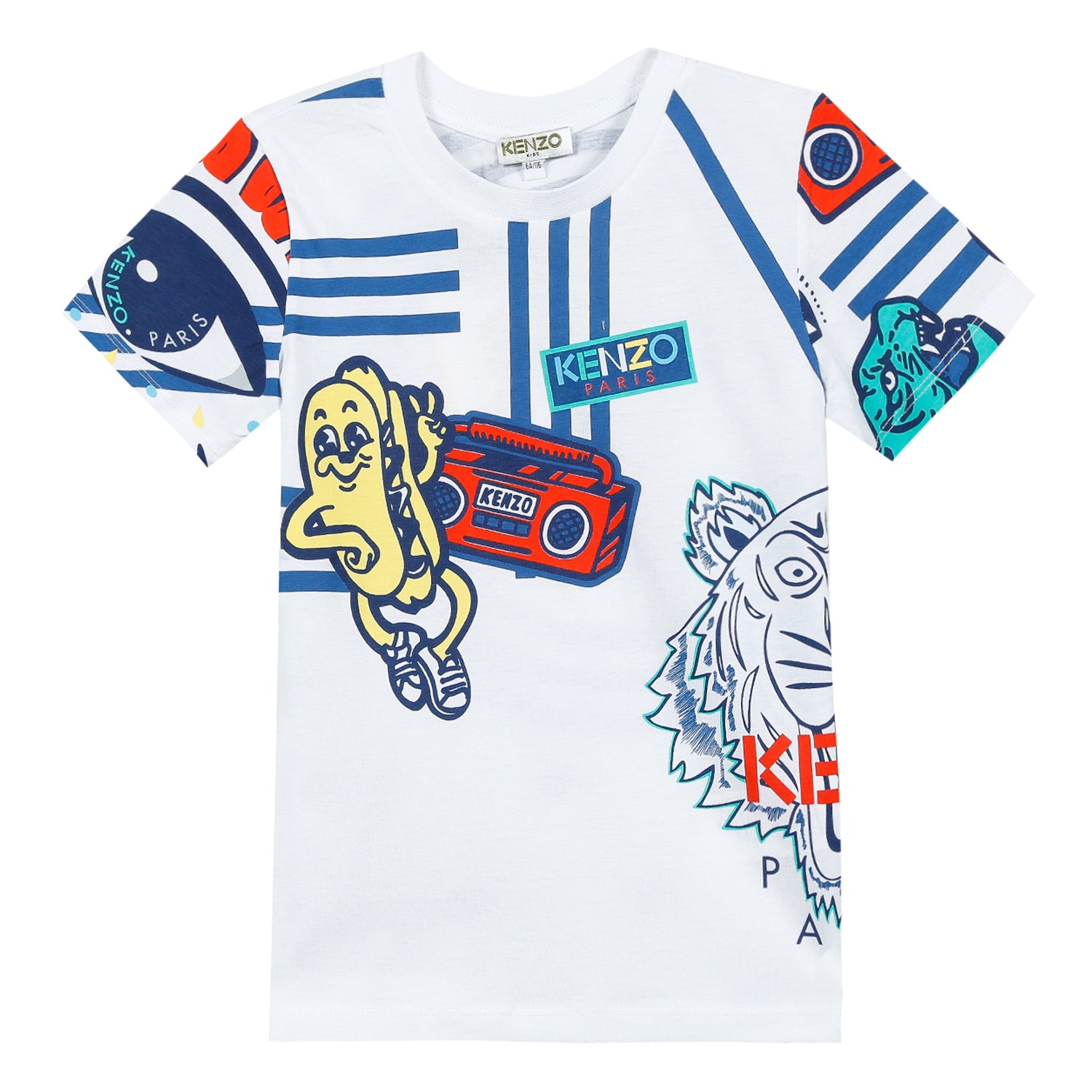 Boys Optic White Printed Cotton T-shirt