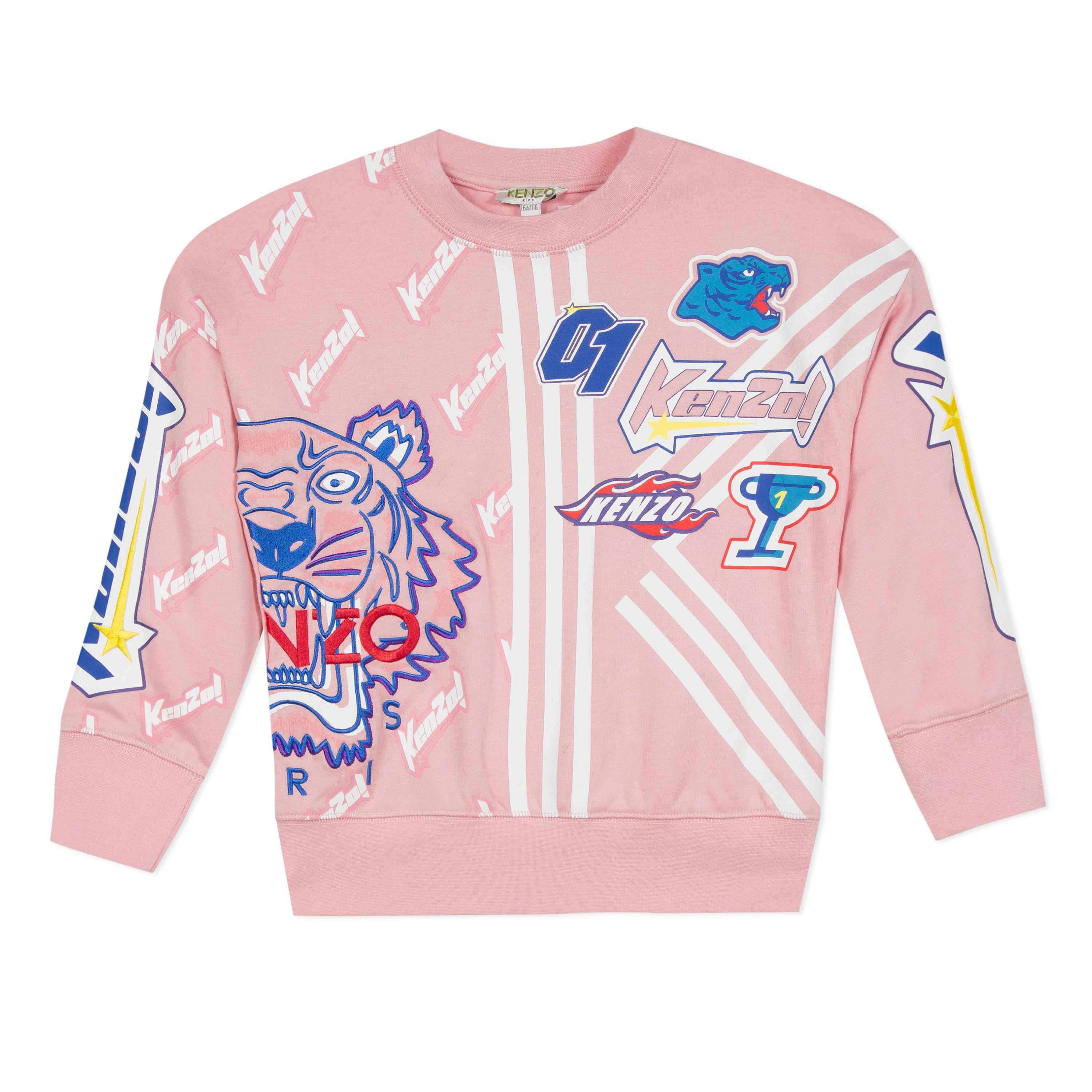 Girls Middle Pink Cotton Sweatshirt