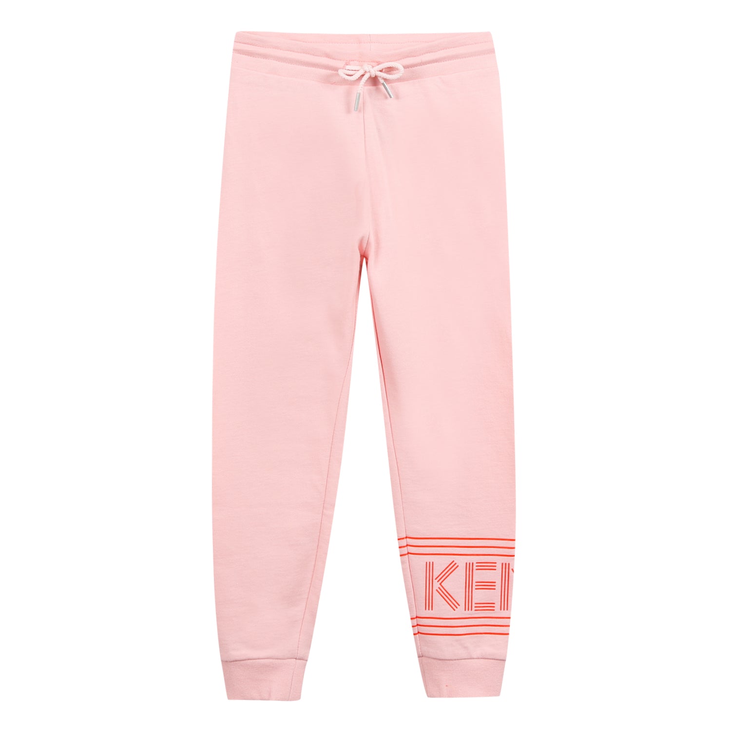 Girls Pink Logo Cotton Trousers
