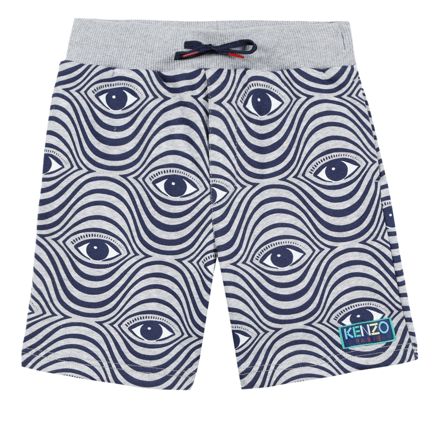 Boys Grey Eye Printed Cotton Shorts
