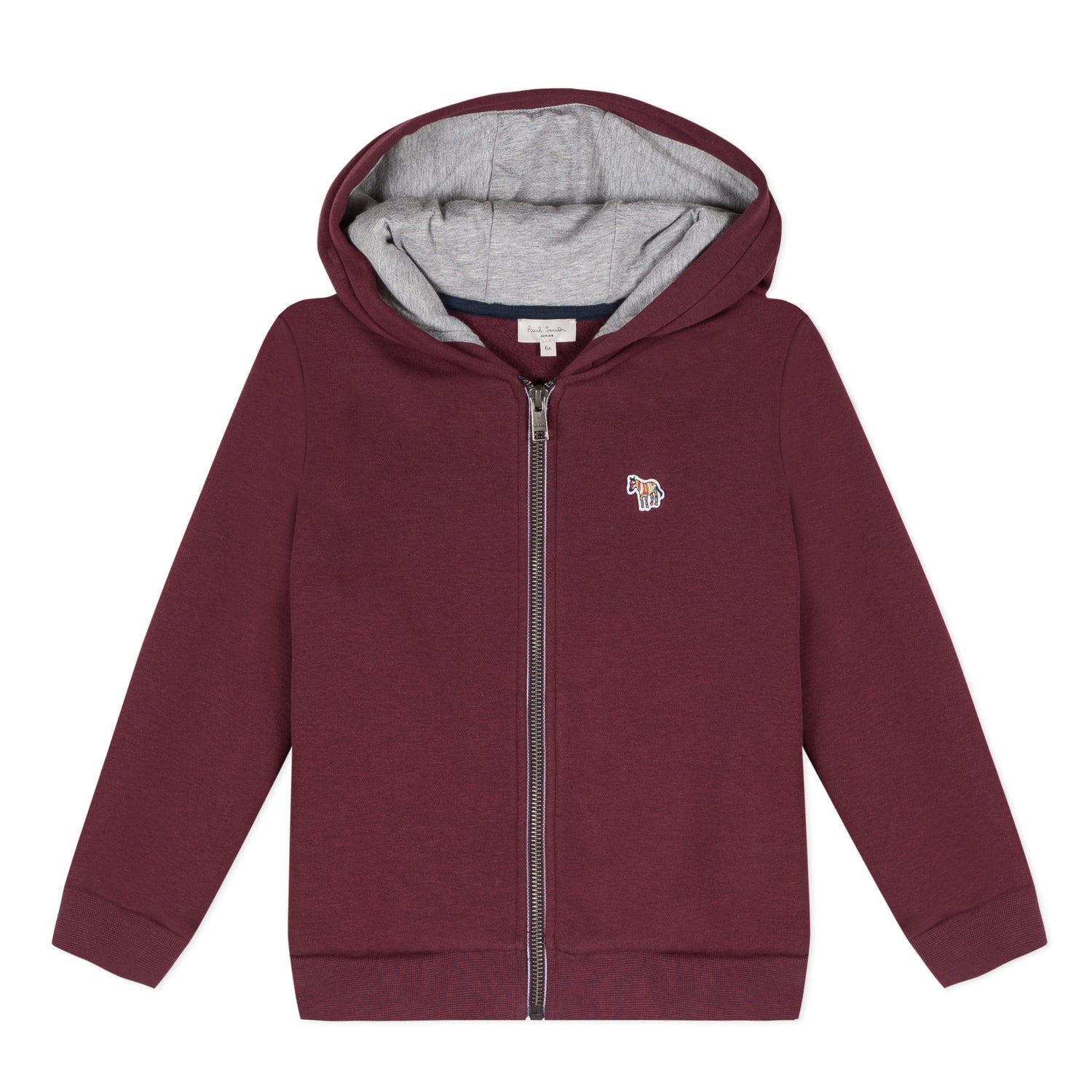 Boys Wine Red Zip Cotton Cardigan