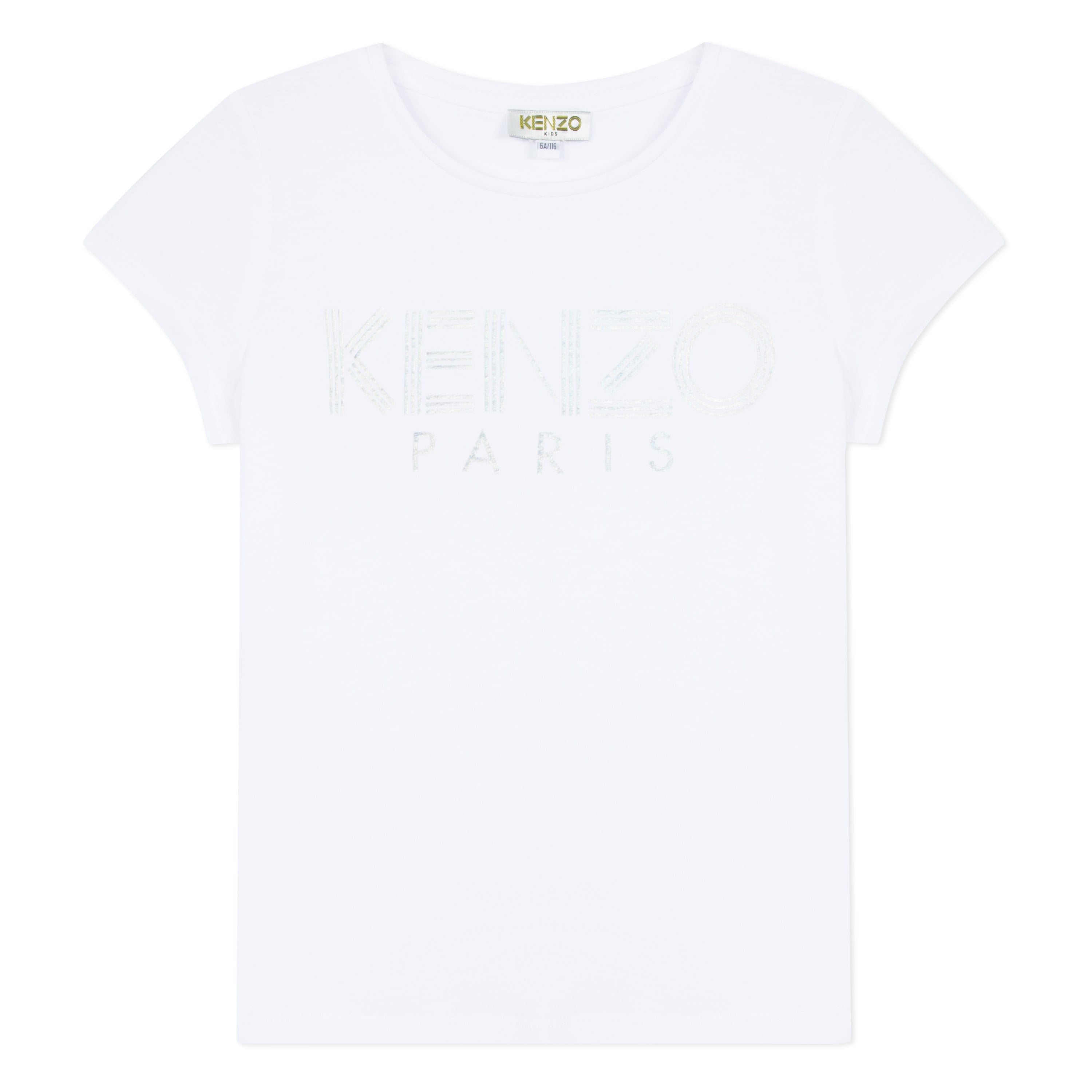 Girls White Logo Cotton T-shirt