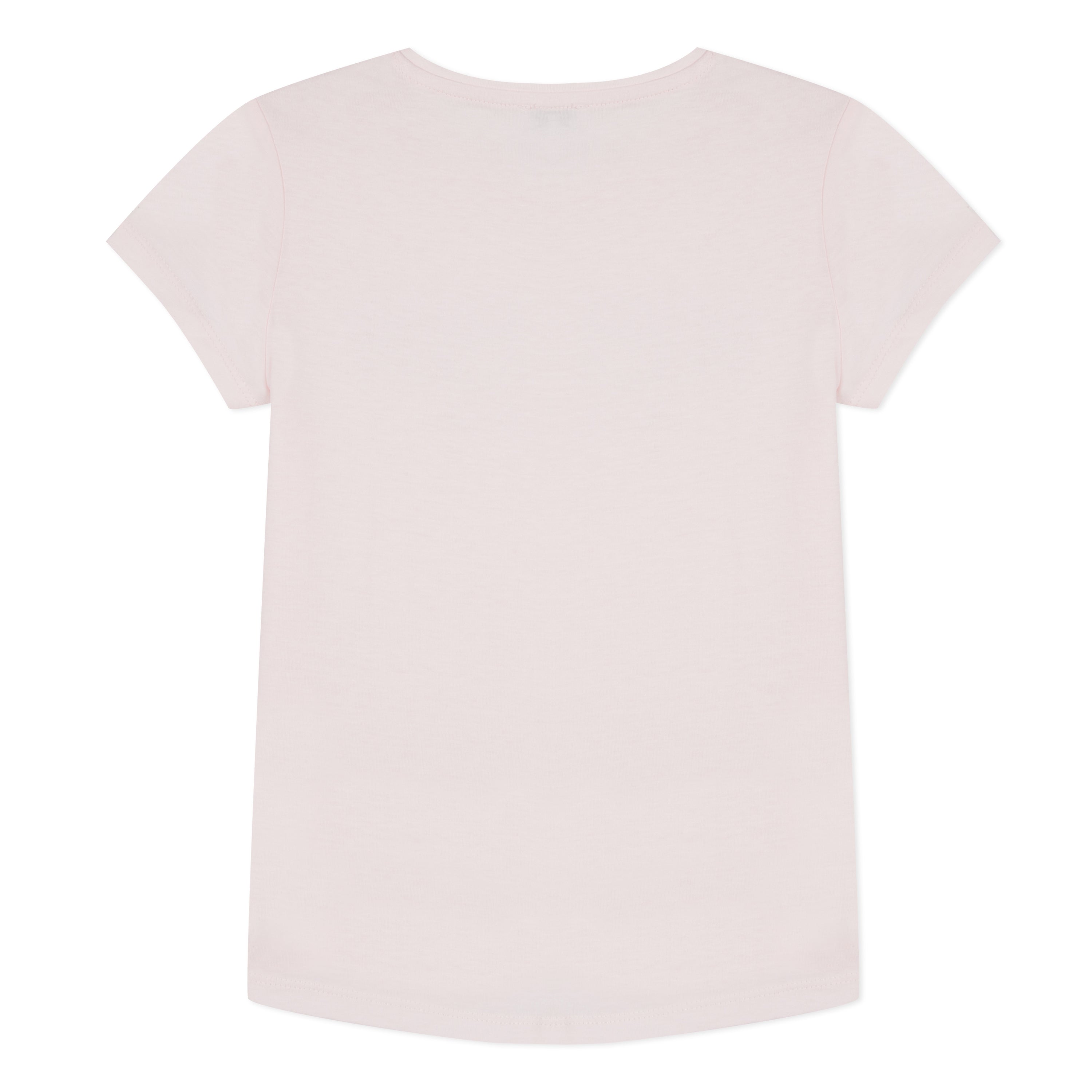 Girls Light Pink Logo Cotton T-shirt