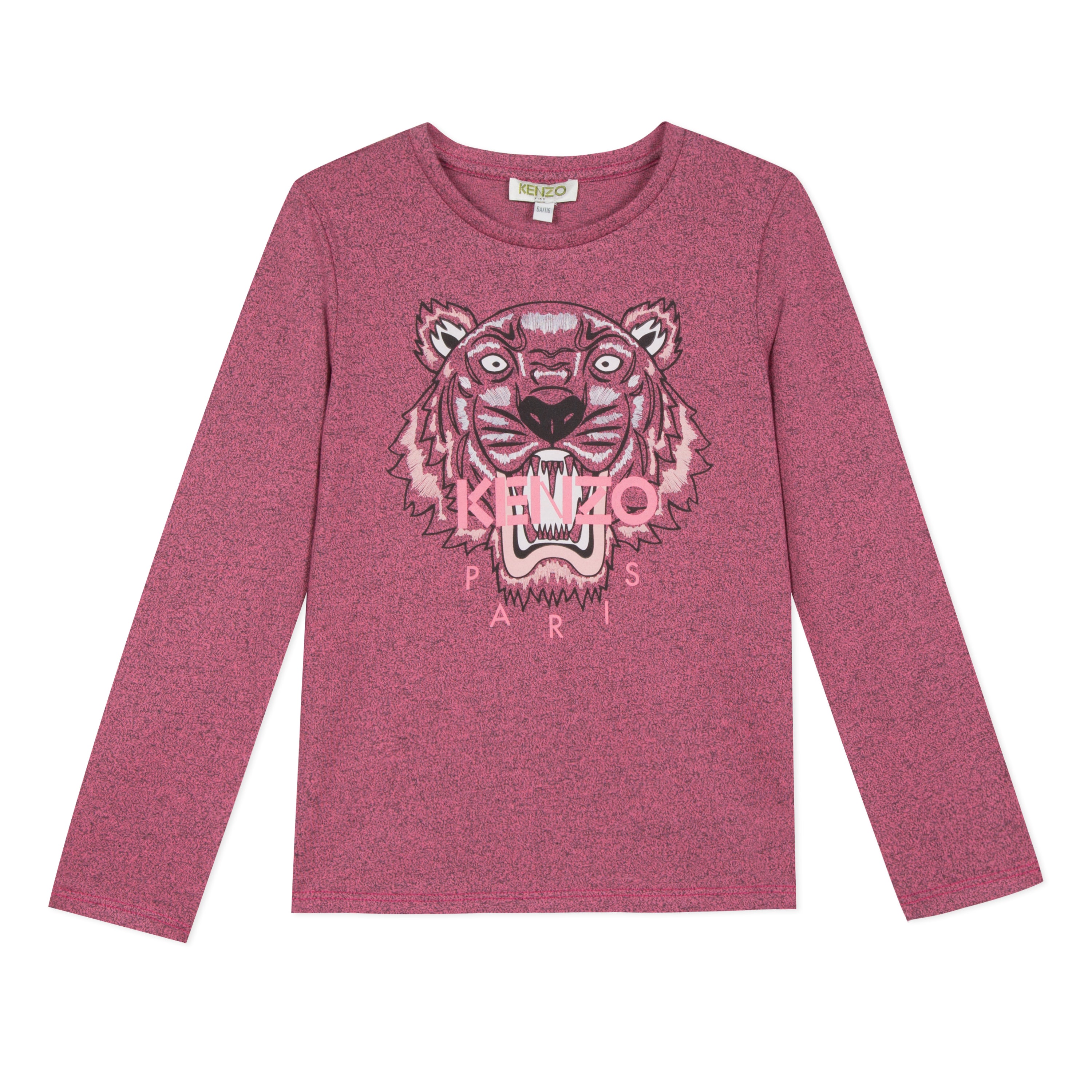 Girls Bright Pink Tiger Cotton Top
