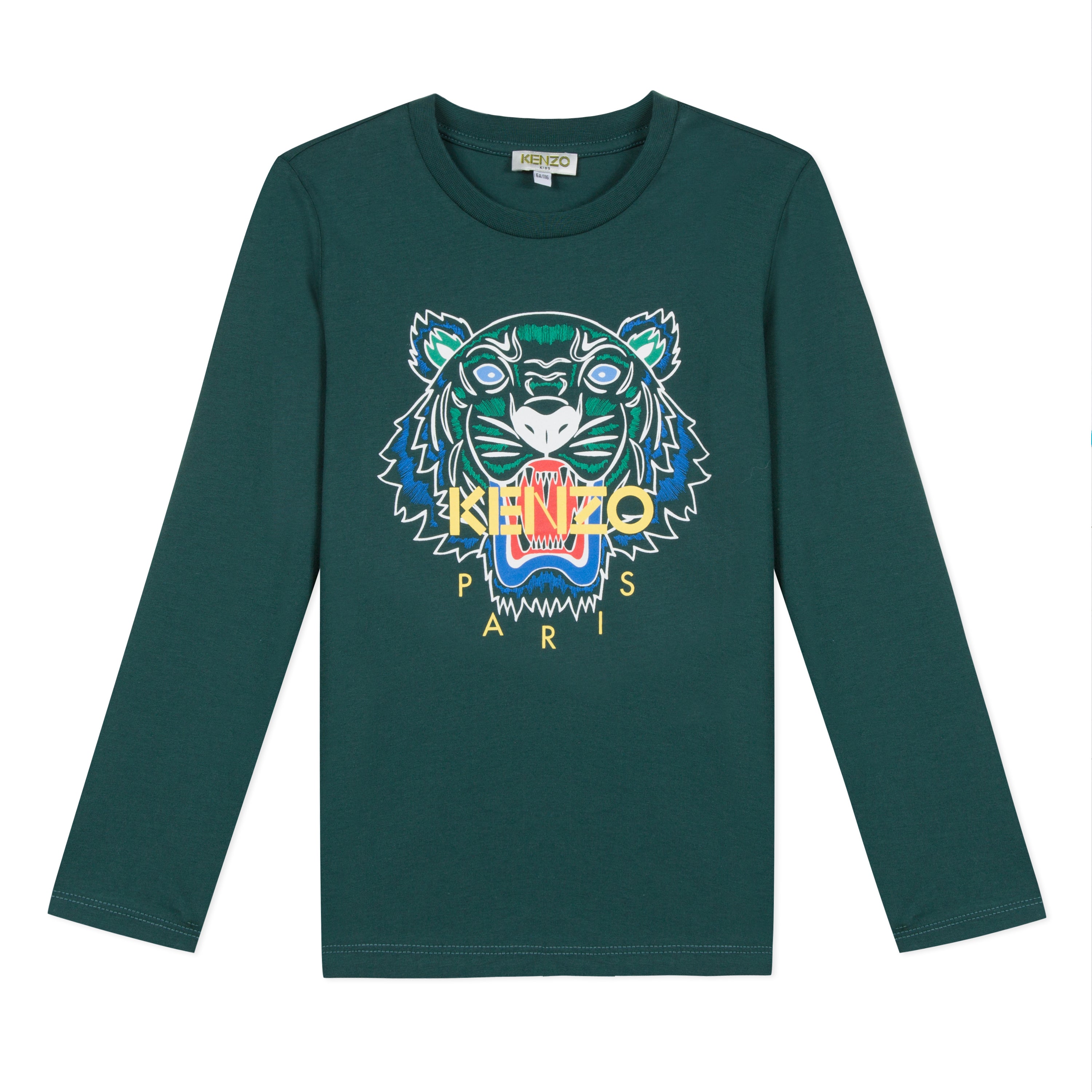 Boys Dark Green Tiger Cotton Top