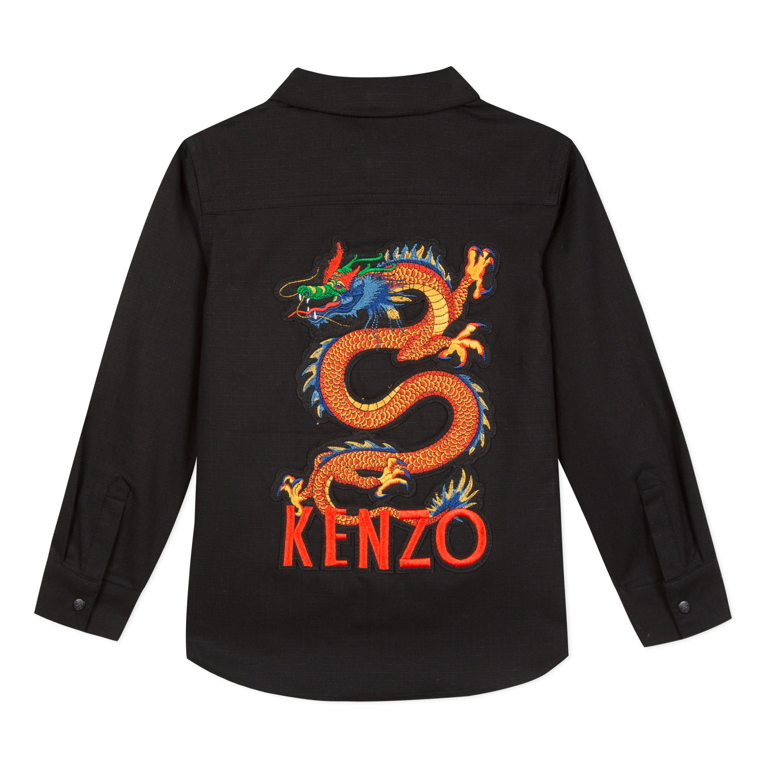 Boys Black Printing Cotton Shirt