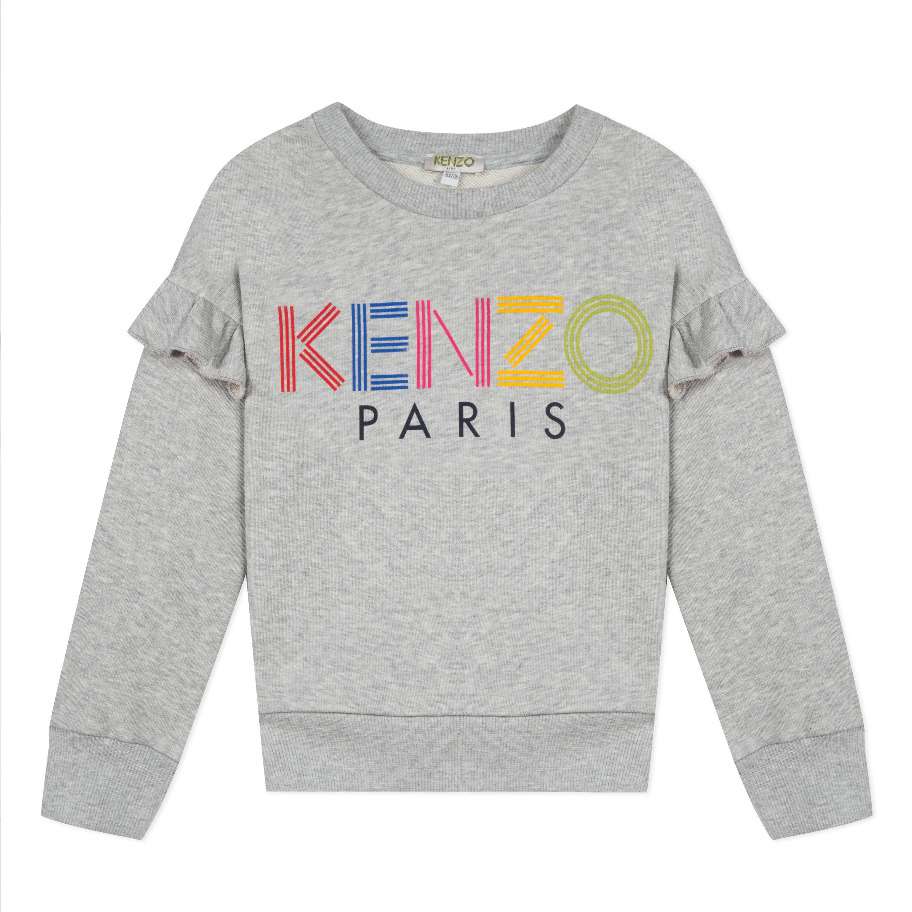 Girls Grey Logo Cotton Sweatshirt
