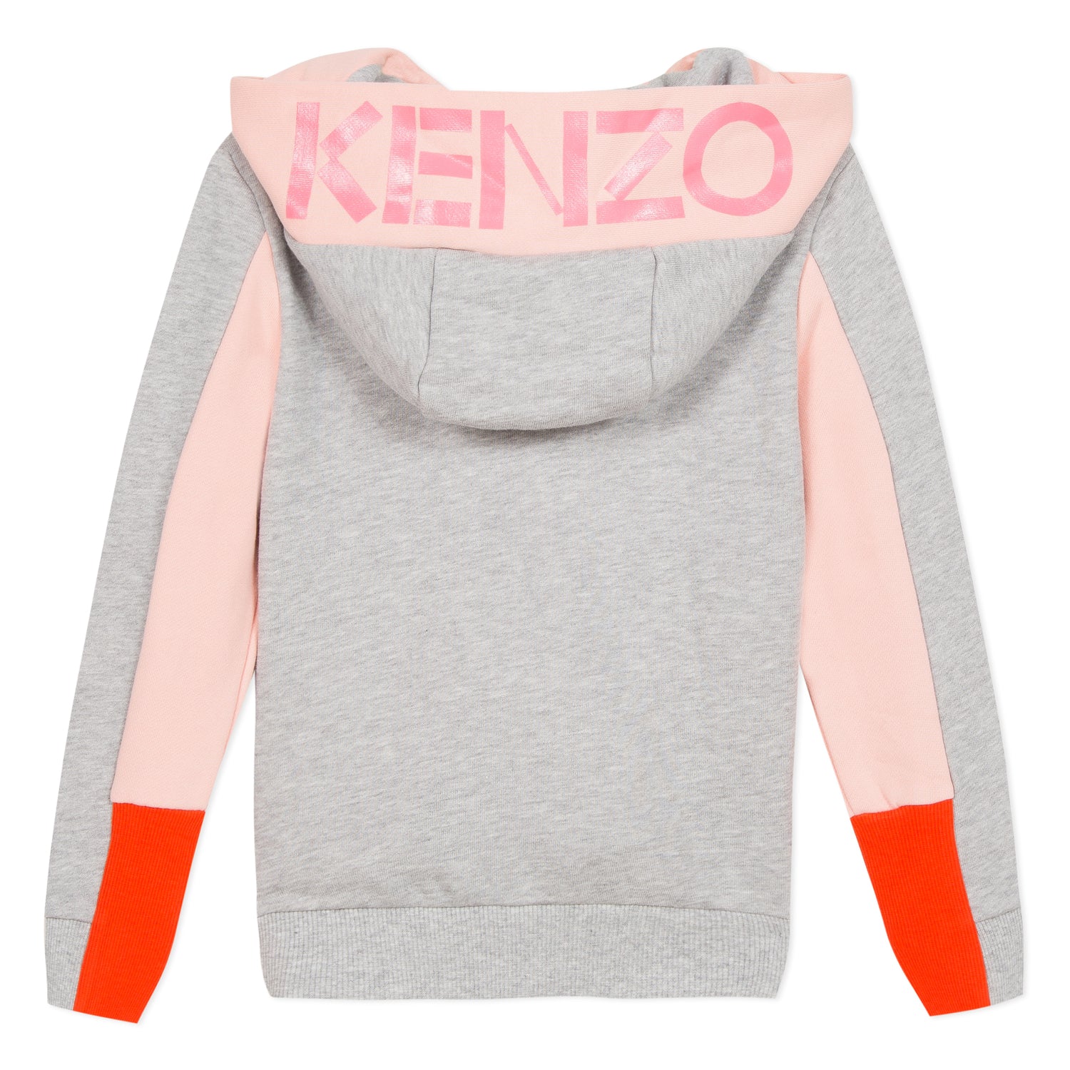 Girls Grey Hooded Zip Cotton Cardigan