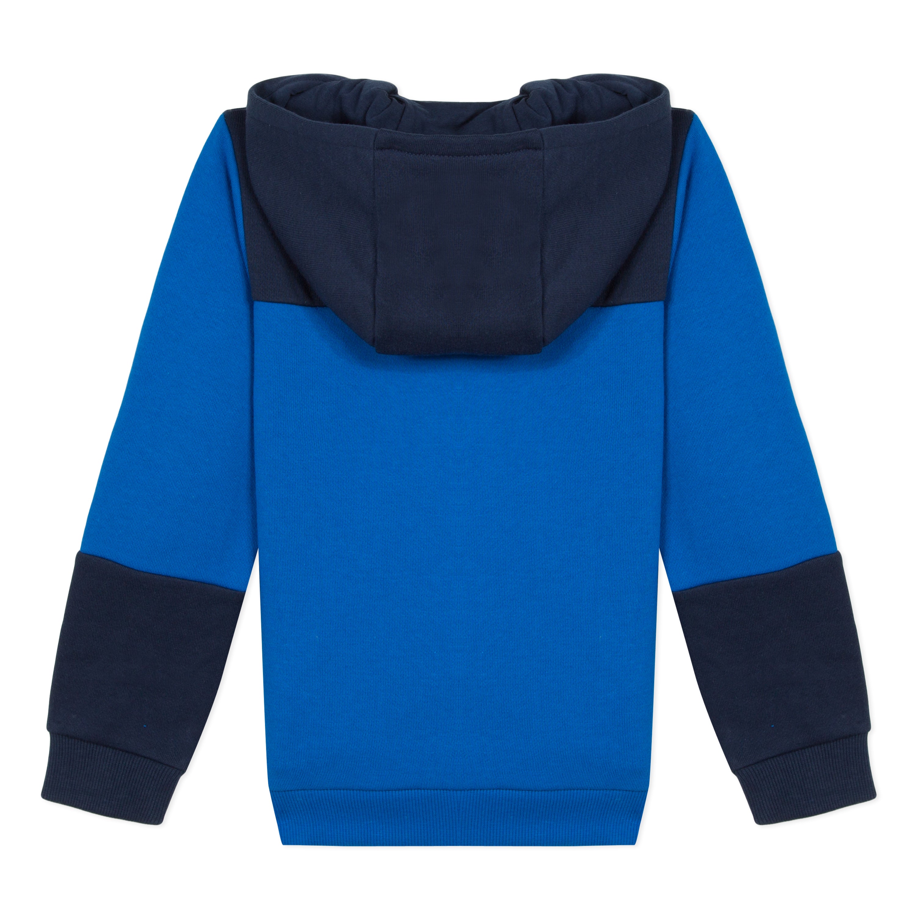 Boys Blue Hooded Zip Cotton Cardigan