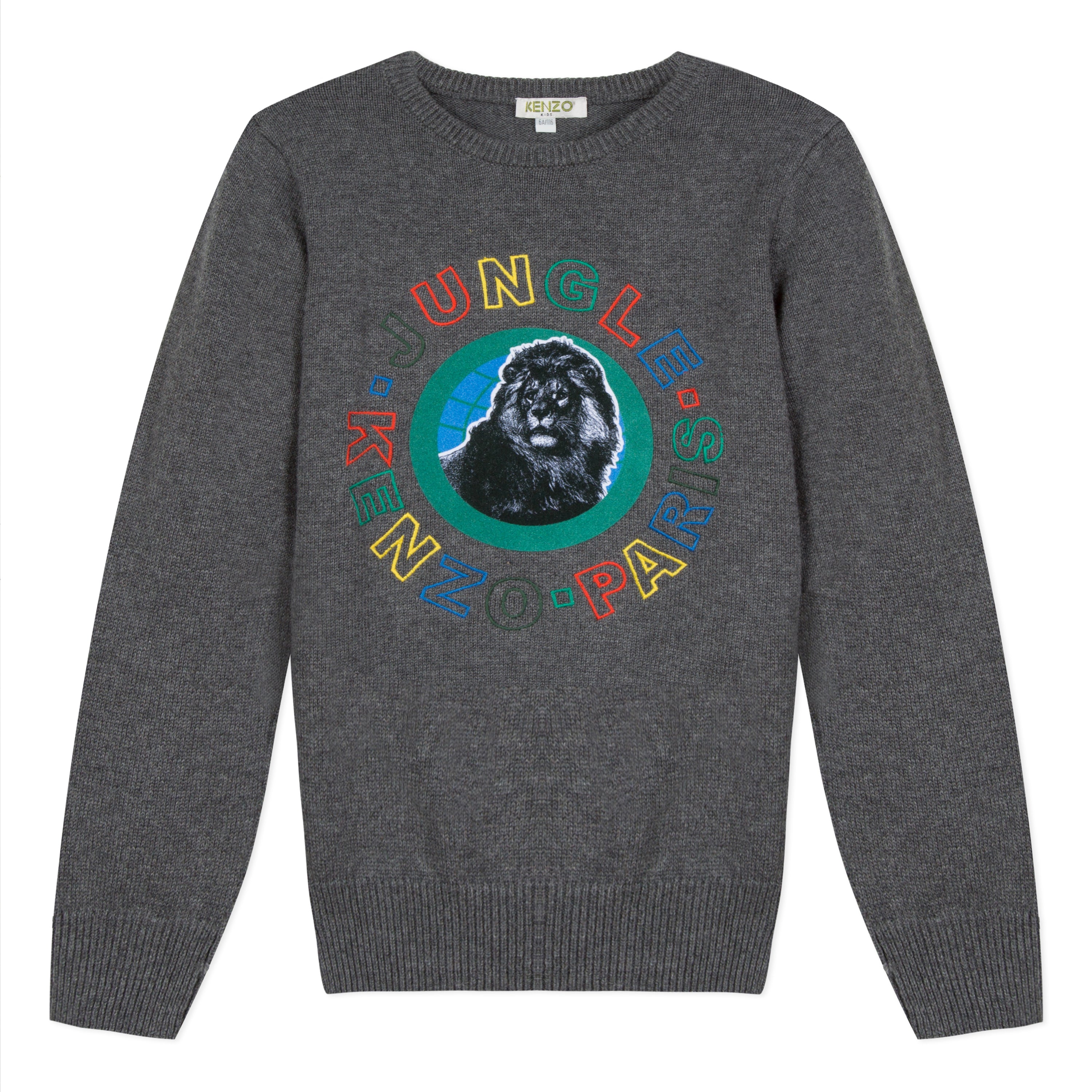 Boys Dark Grey Logo Cotton Sweater