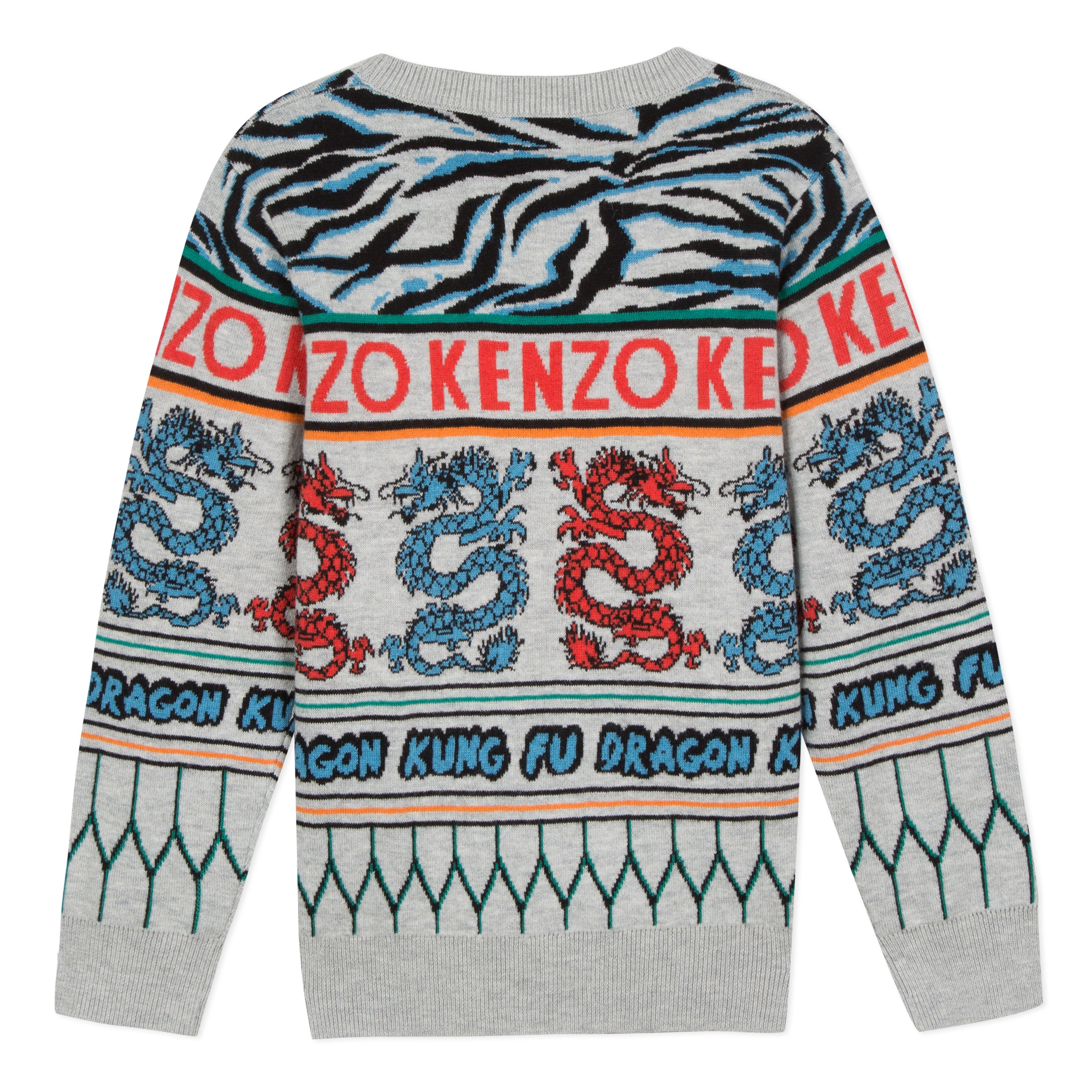 Boys Grey Printing Cotton Sweater