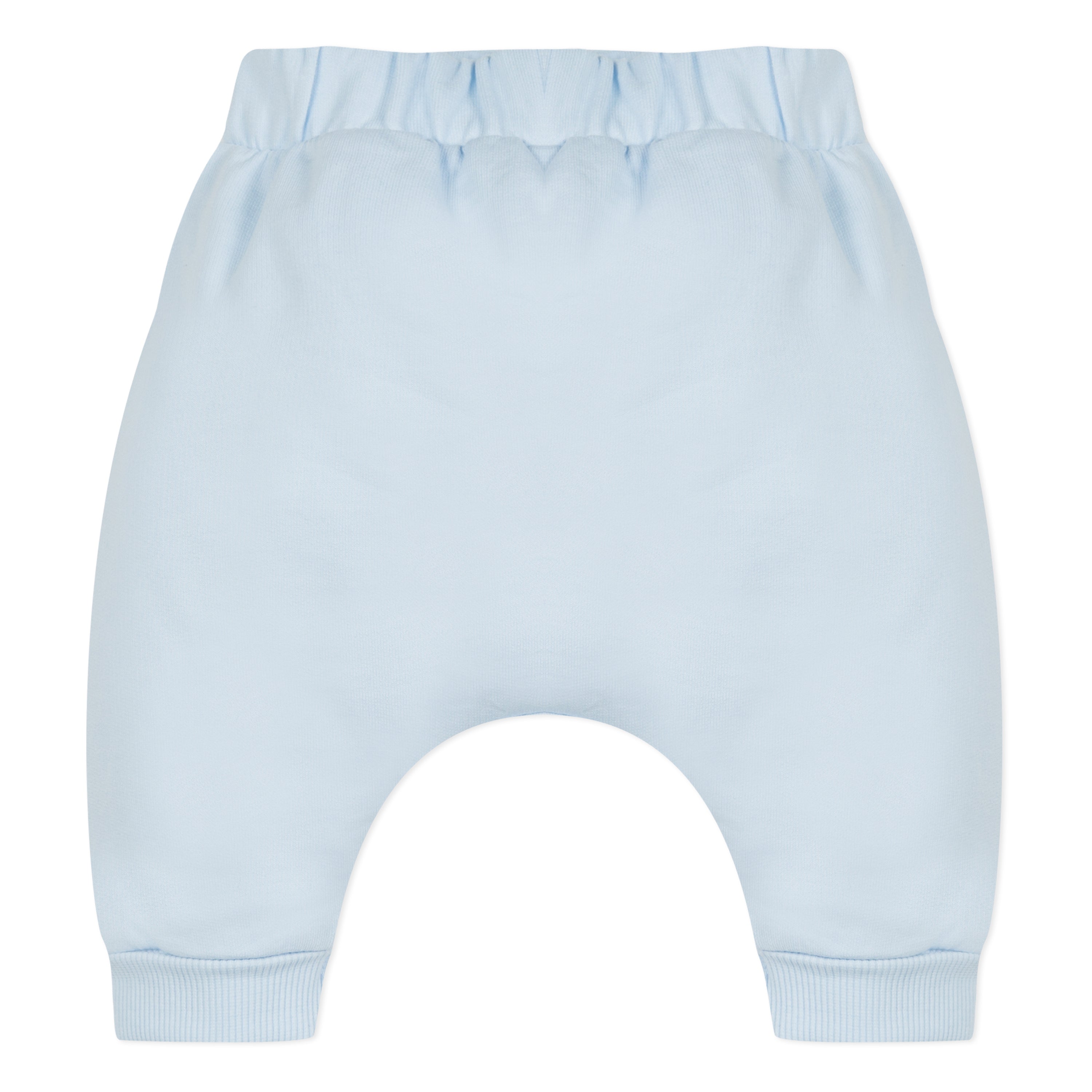 Baby Boys Light Blue Frill Cotton Trousers