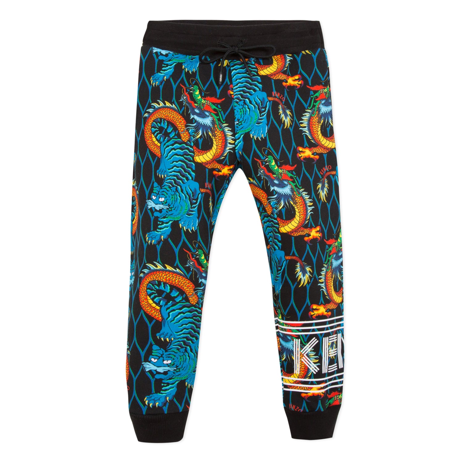 Boys Black Printing Cotton Trousers