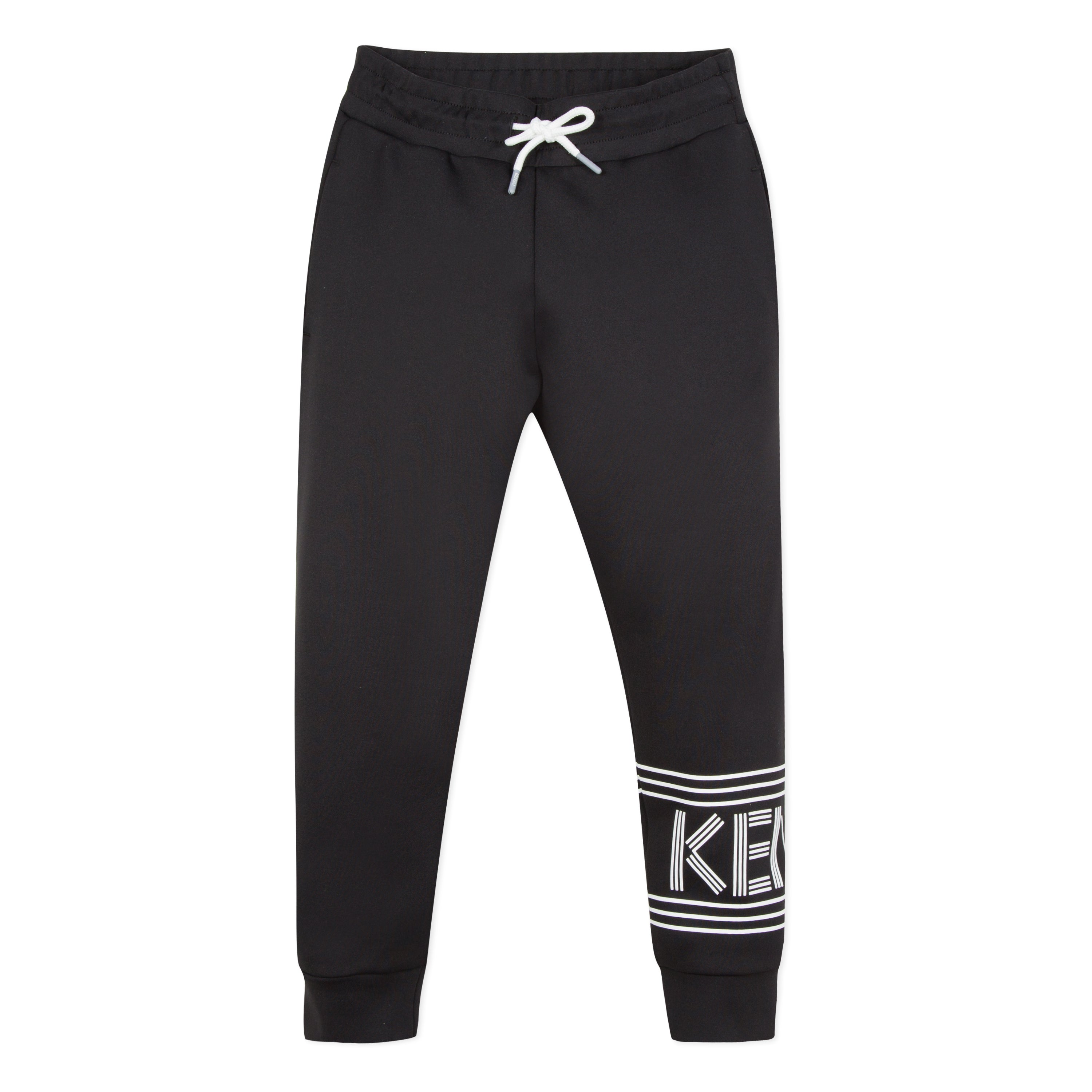 Boys Black Logo Cotton Trousers