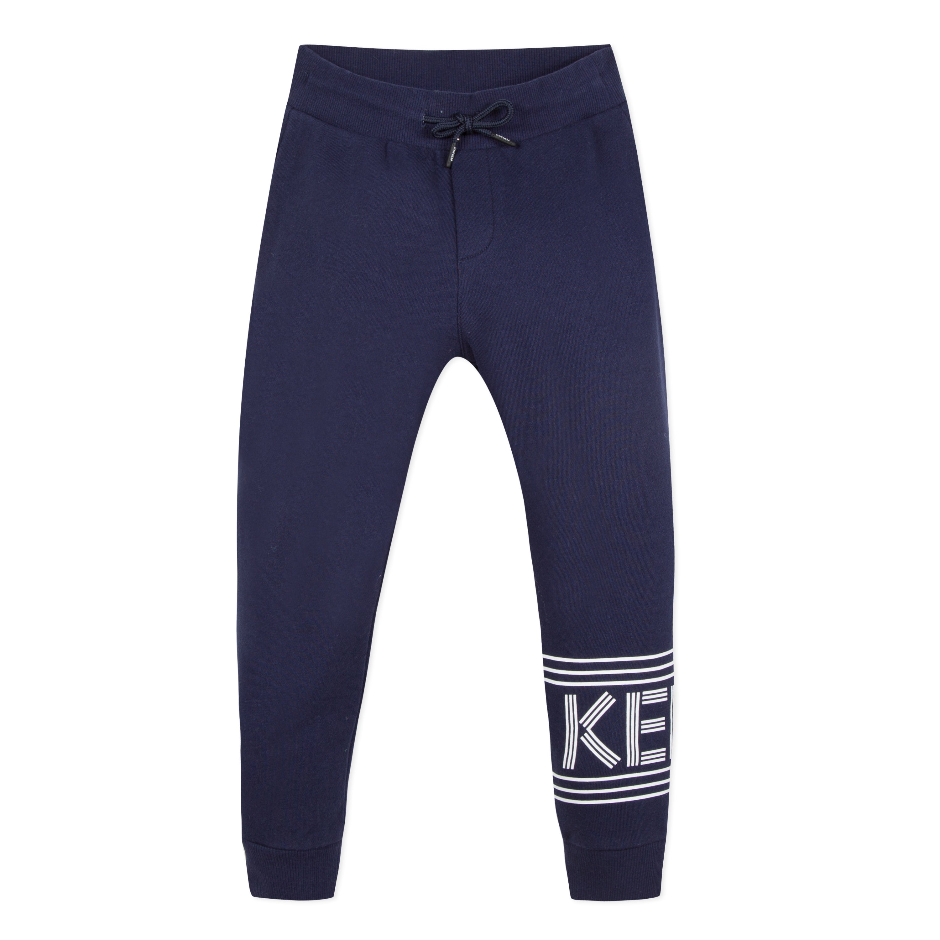Boys Navy Logo Cotton Trousers
