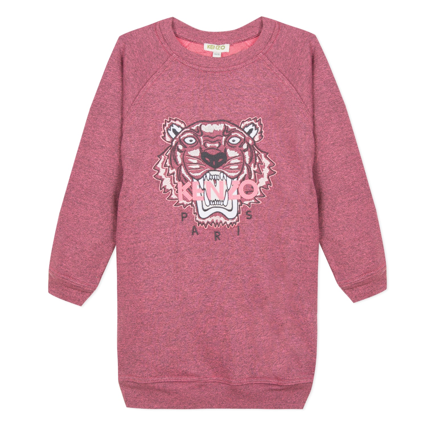 Girls Bright Pink Tiger Cotton Dress