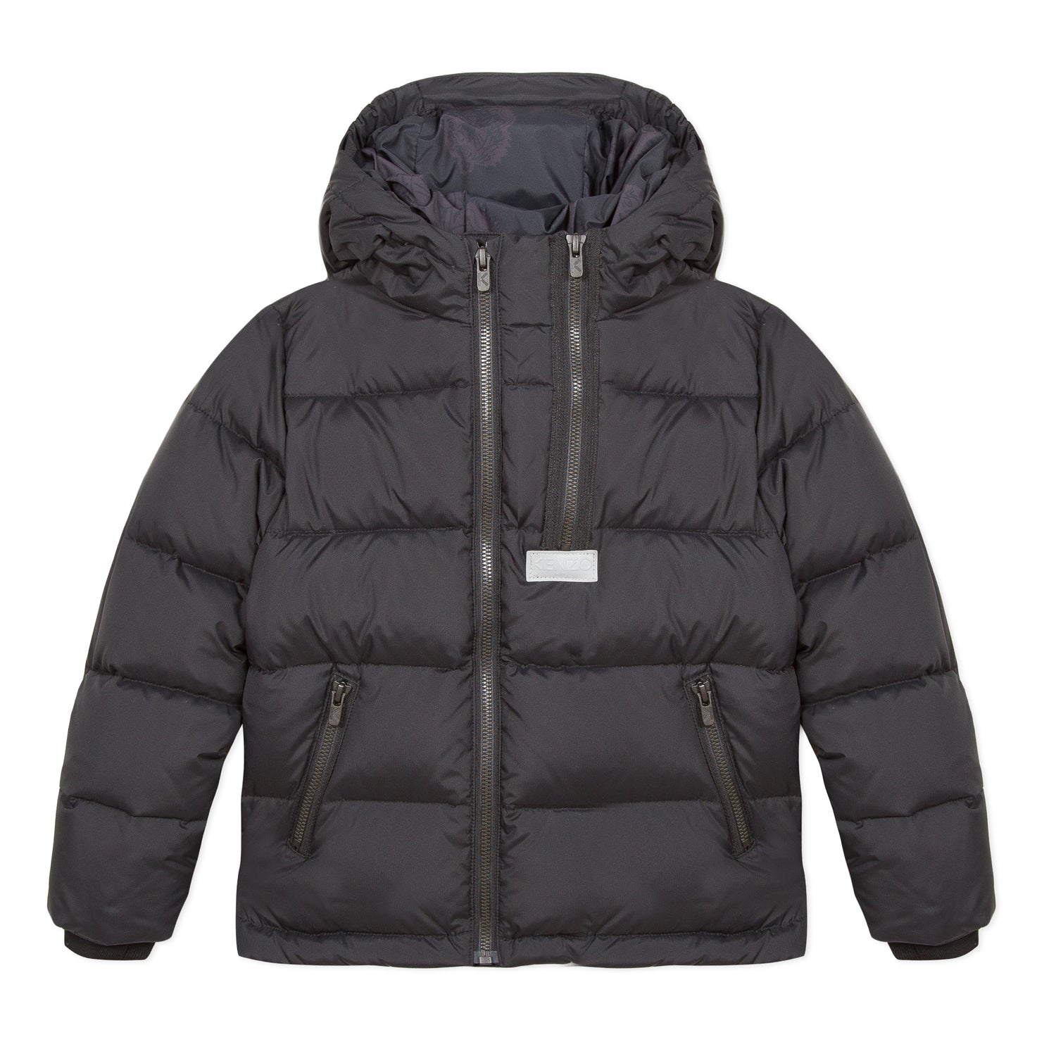 Boys Black Hooded Padded Down Coat