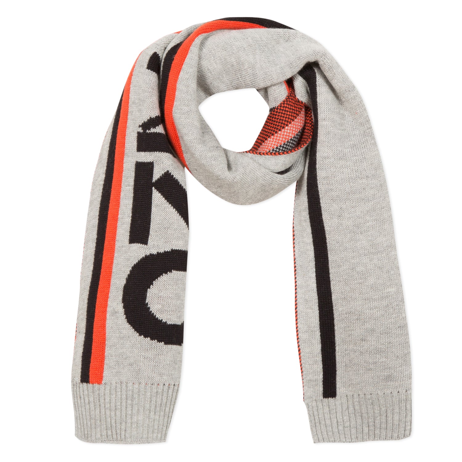 Boys Grey Logo Cotton Scarf