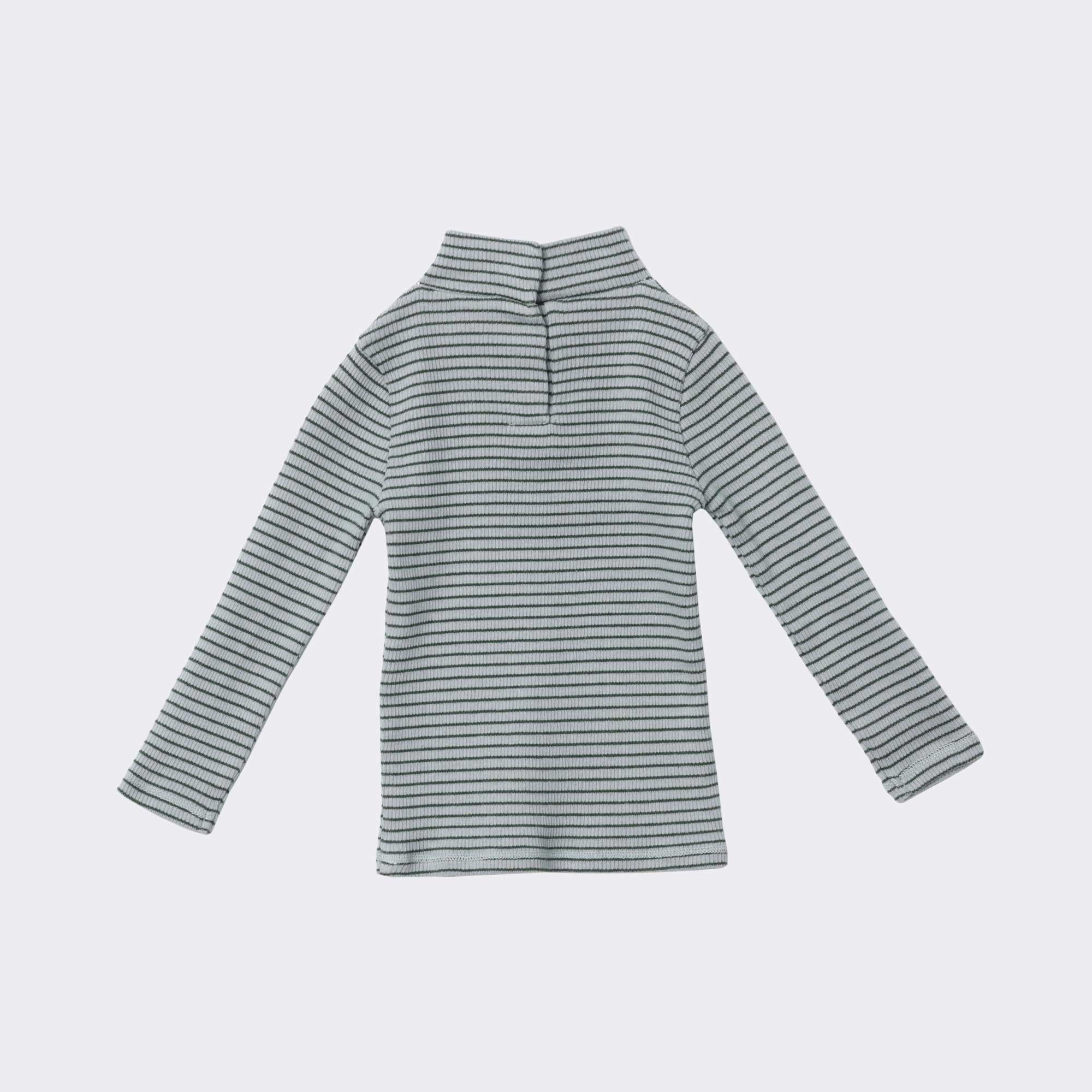 Baby Girls Mint Stripes Cotton T-Shirt
