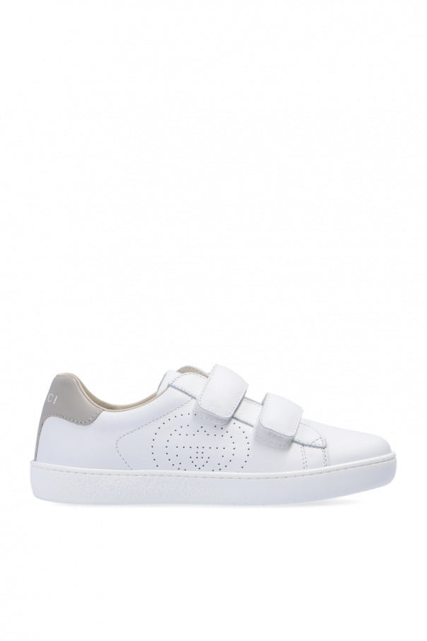 Boys & Girls White Calf Skin Sneakers