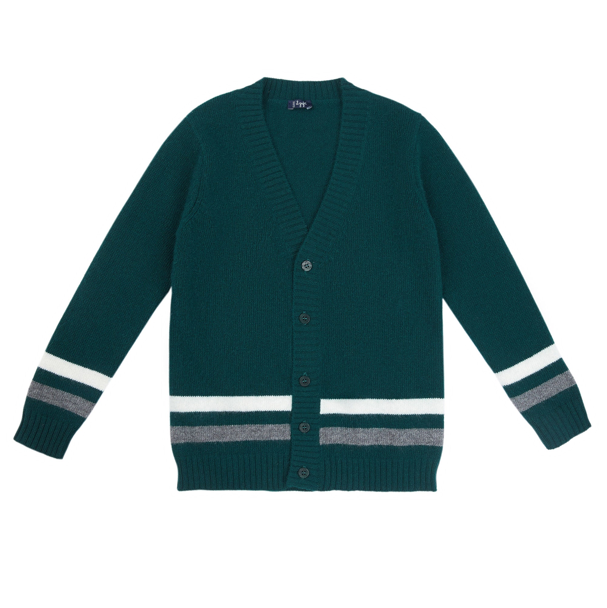 Boys Green Wool Cardigan