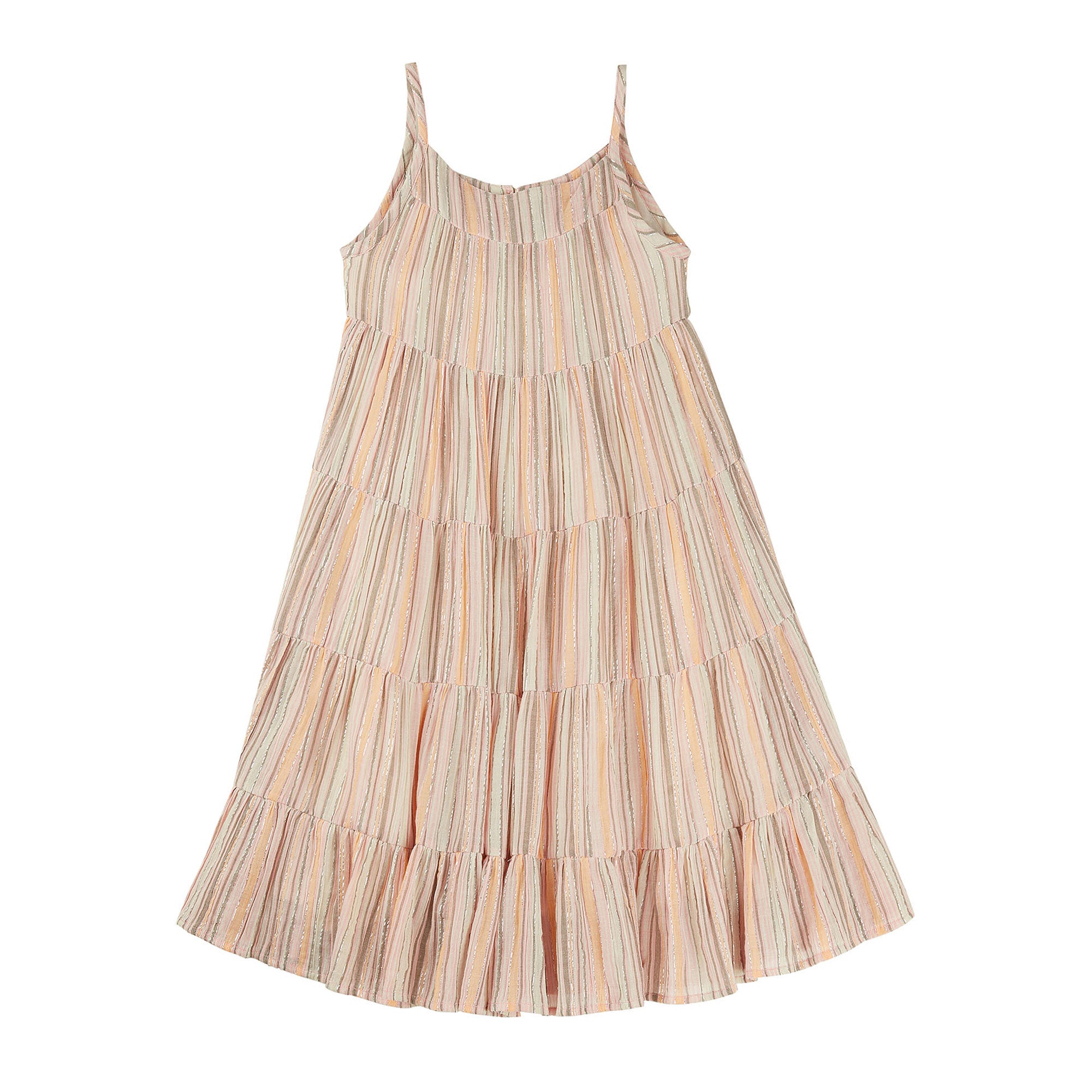 Girls Pink & Brown Cotton Dress