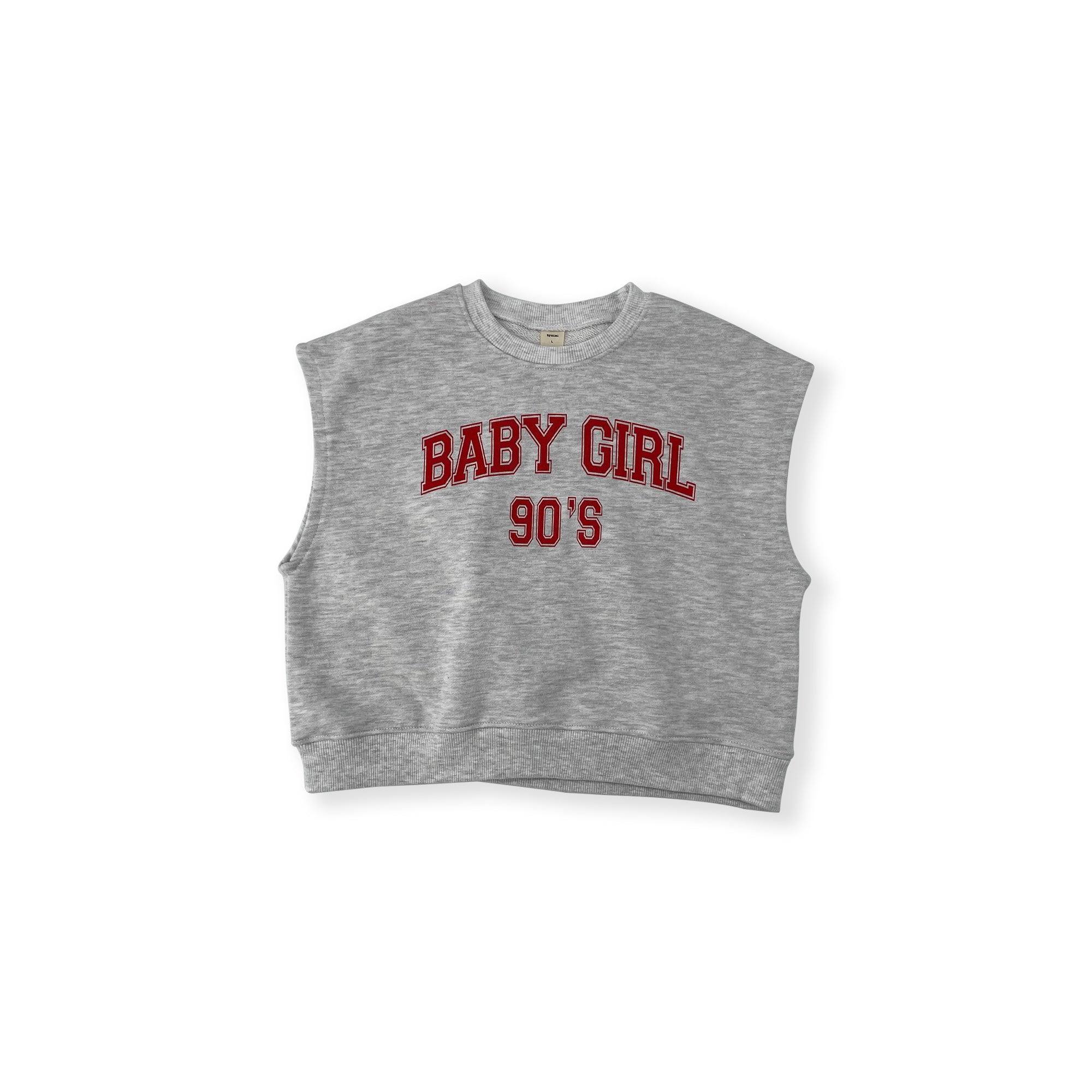 Girls Light Grey Logo Cotton Vest