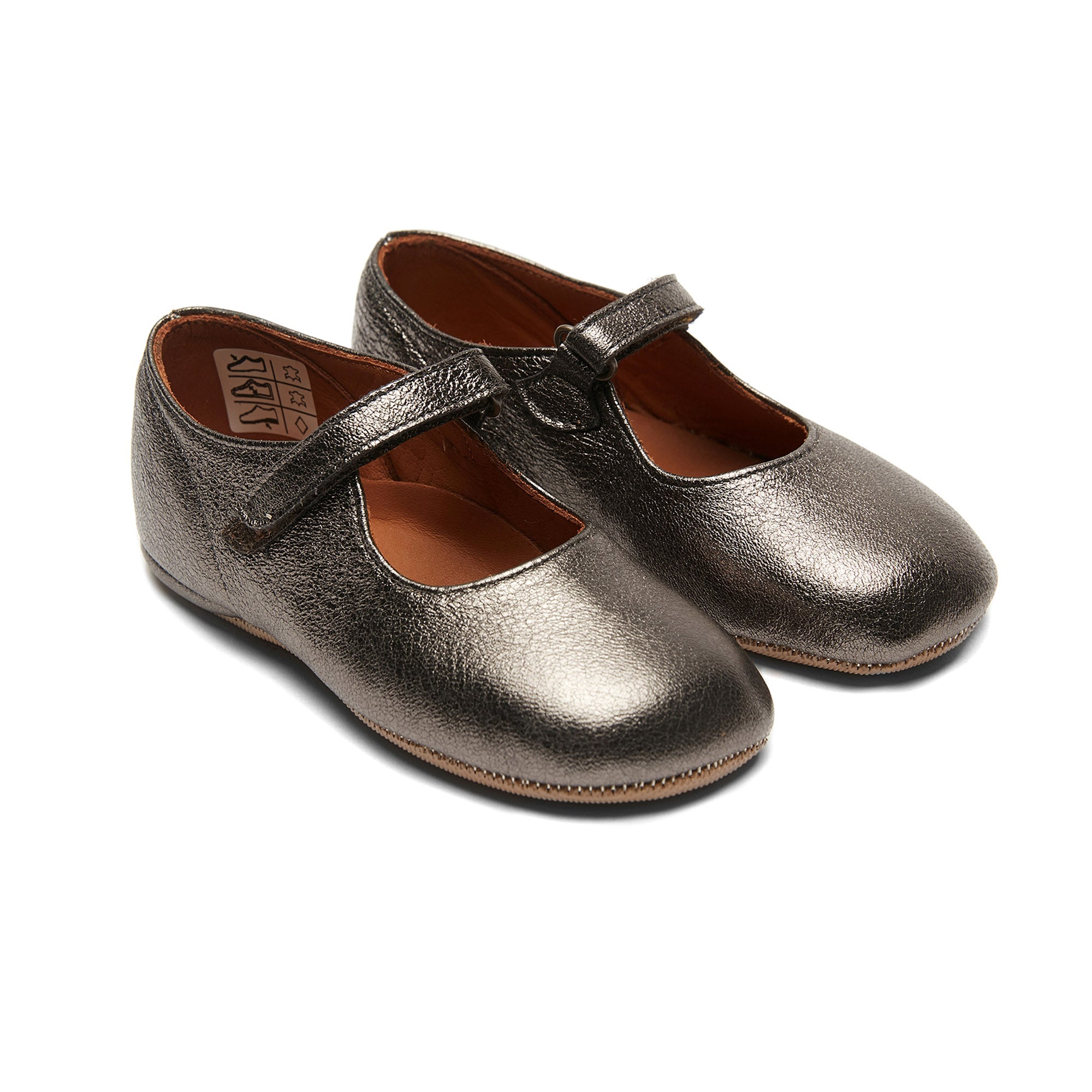 Girls Charcoal Leather Shoes