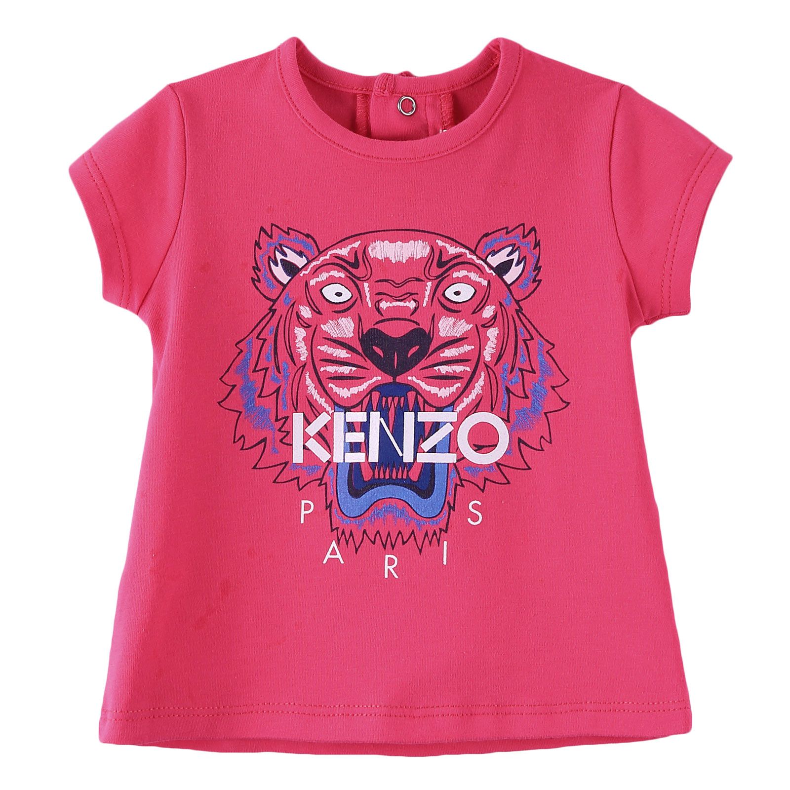 Baby Girls Red Cotton Tiger Head Printed T-Shrt - CÉMAROSE | Children's Fashion Store - 1