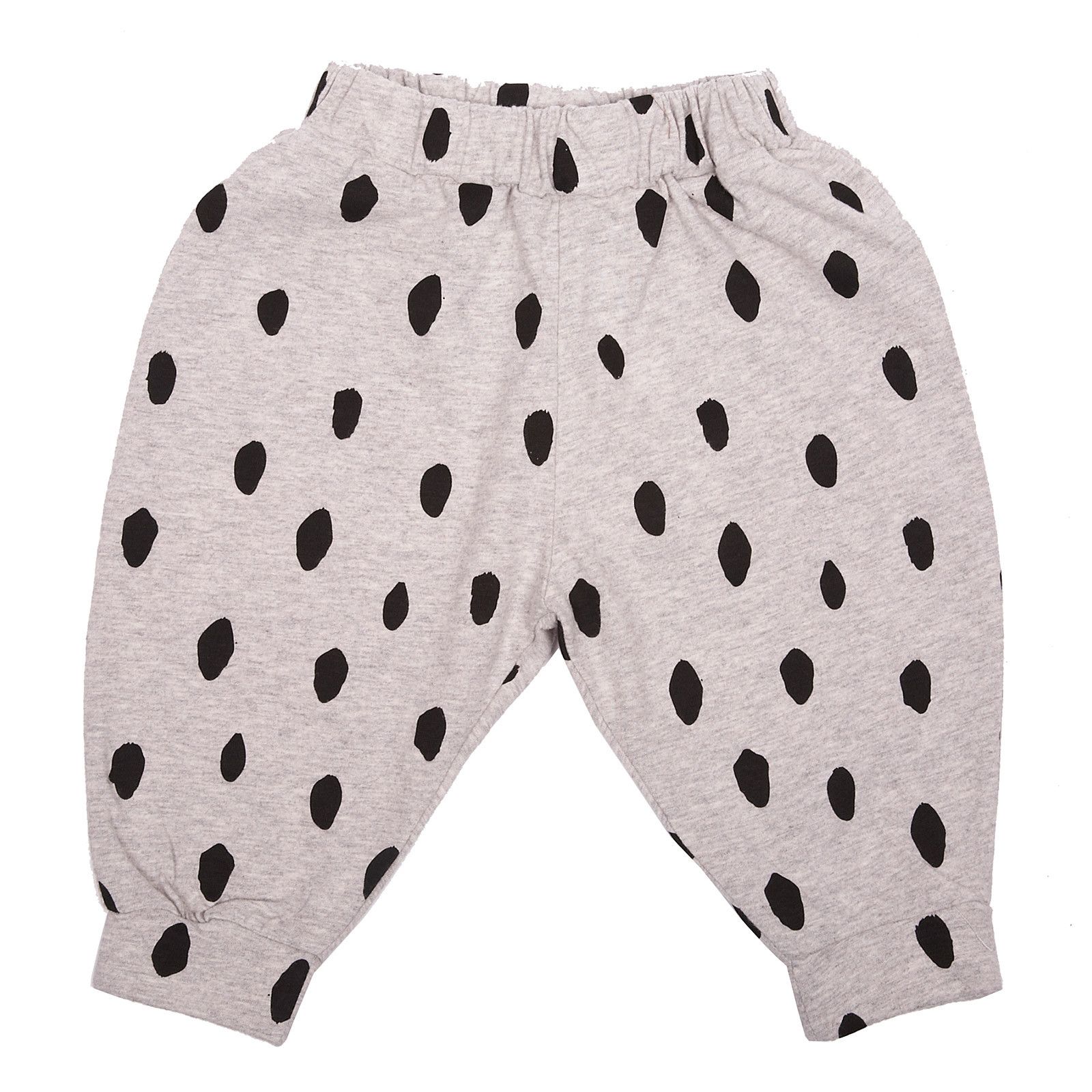 Girls Grey Spot Trims Cotton Trousers With Elastic Cuffs - CÉMAROSE | Children's Fashion Store