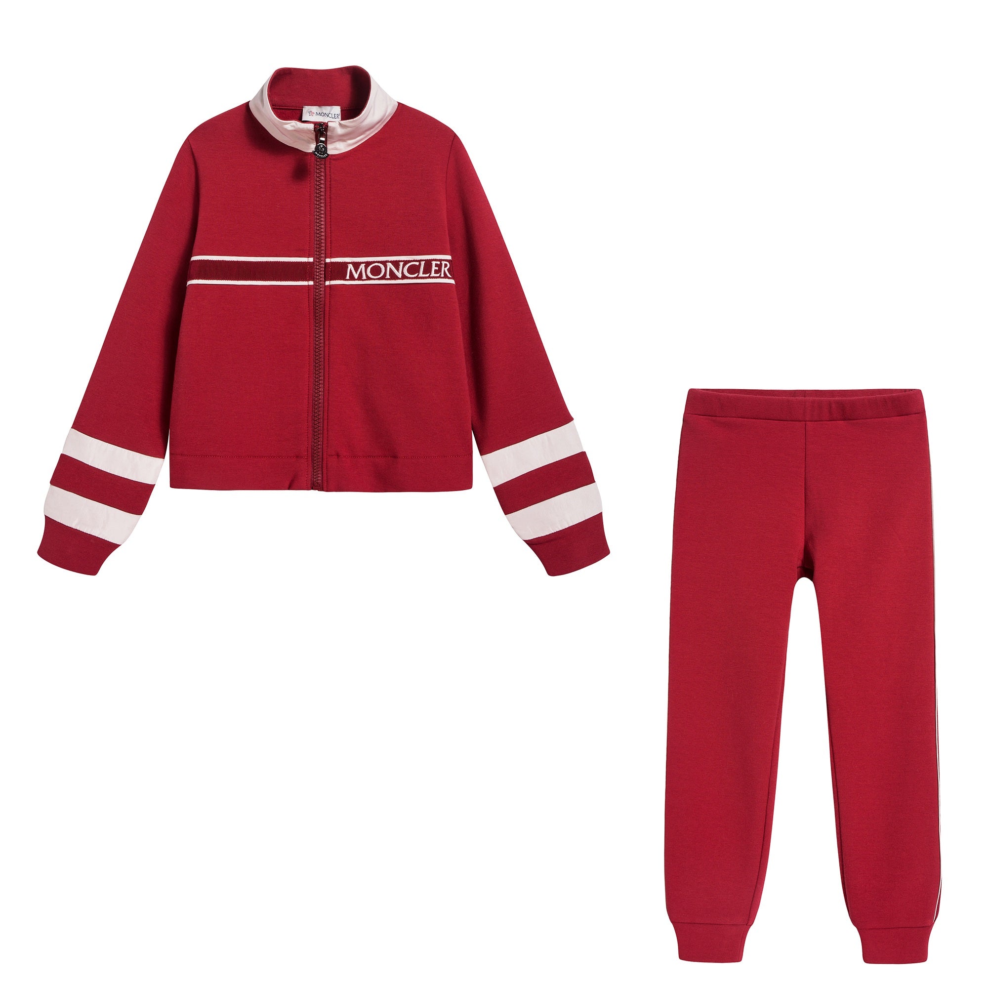 Boys & Gilrs Red "COMPLETO MAGLIA CARDIGAN + PAN" Cotton Set