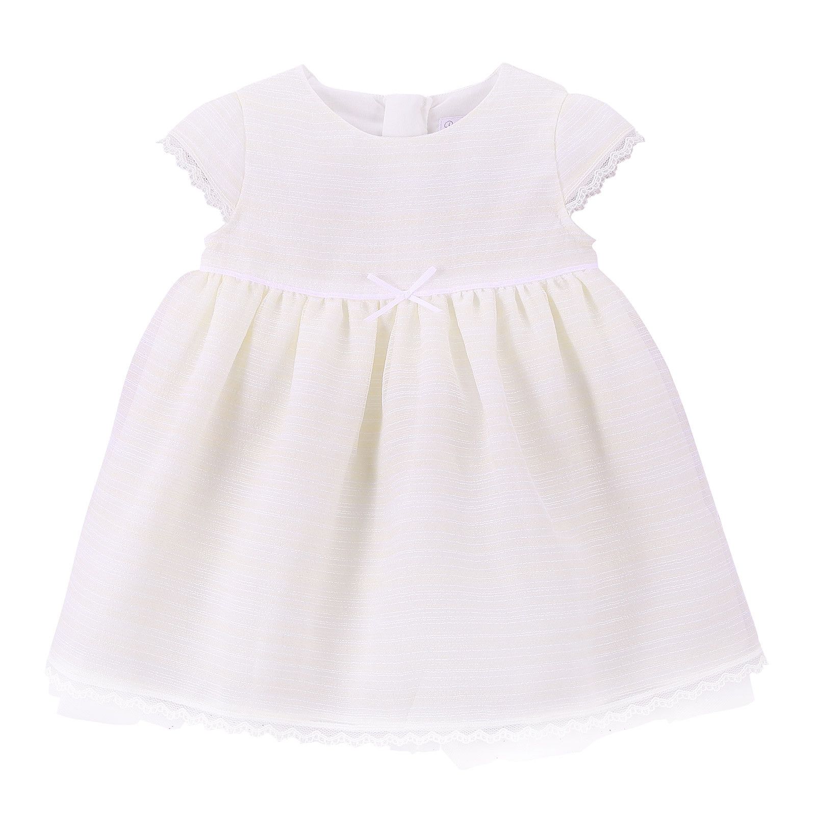 Baby Girls Milk White Dress With Lace Edge - CÉMAROSE | Children's Fashion Store - 1