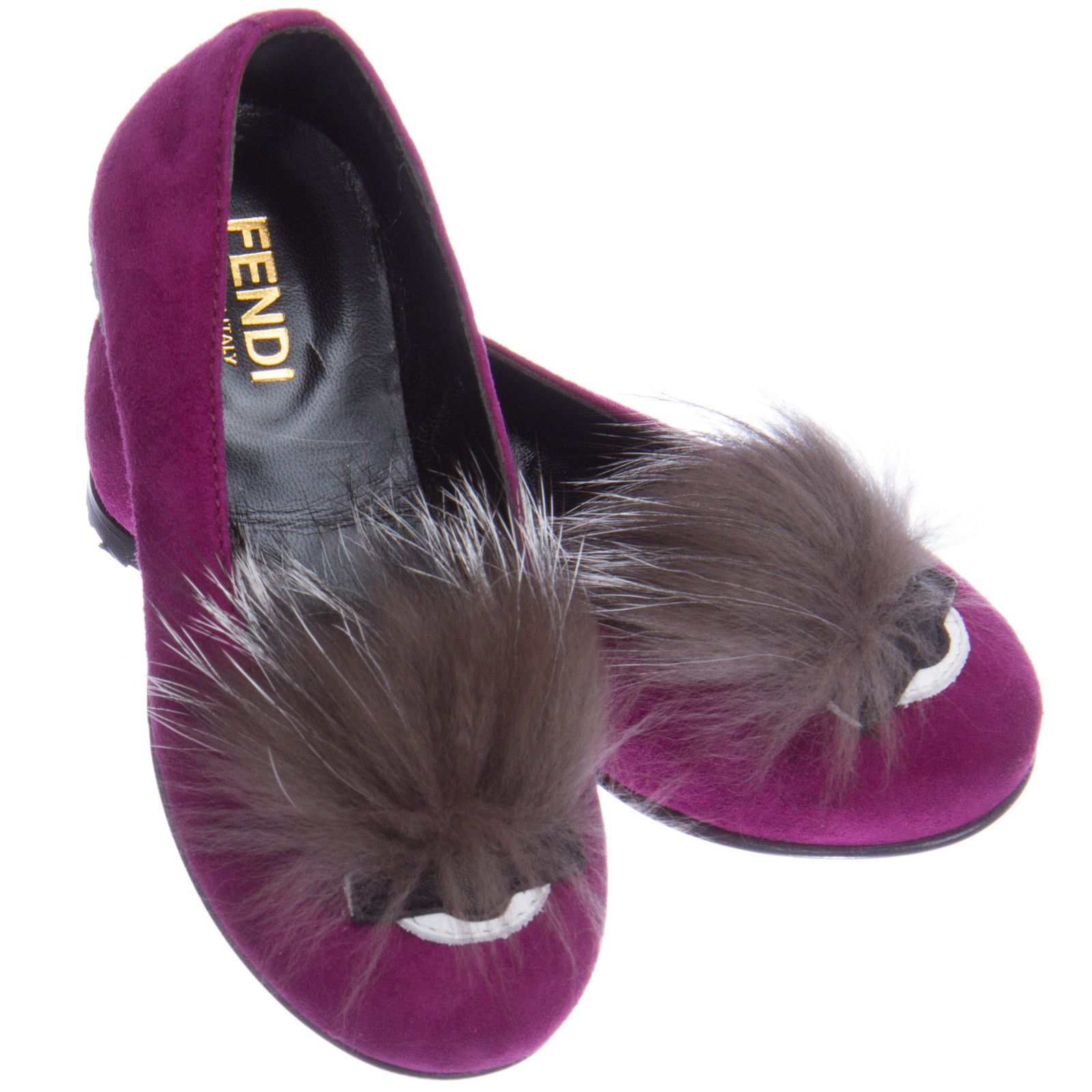 Girls Purple Suede Shoes With Fur Monster - CÉMAROSE | Children's Fashion Store - 1