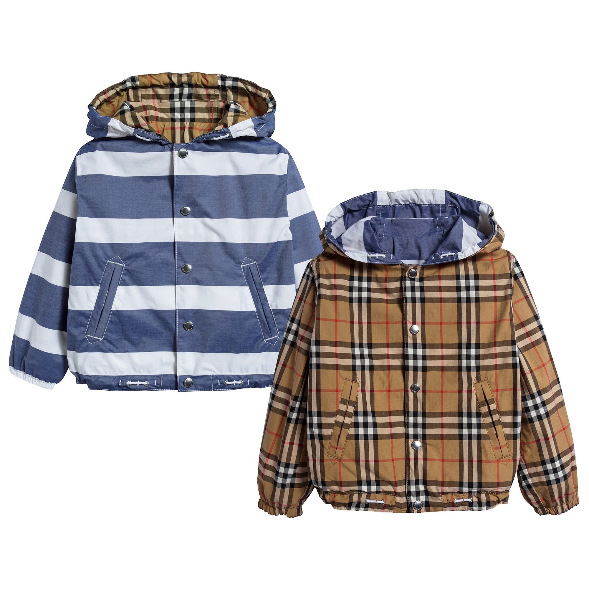 Boys Navy & White Cotton Jacket
