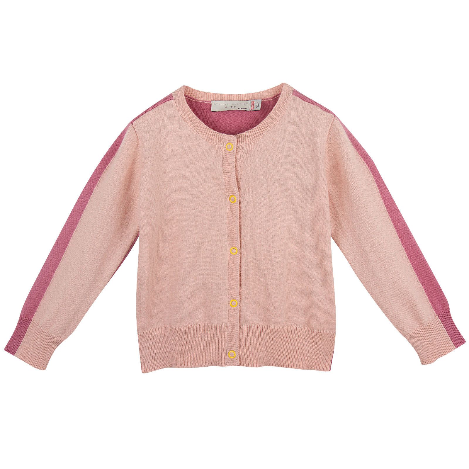 Lauren Baby Pink Wool&Red Cashmere Cardigan - CÉMAROSE | Children's Fashion Store - 1