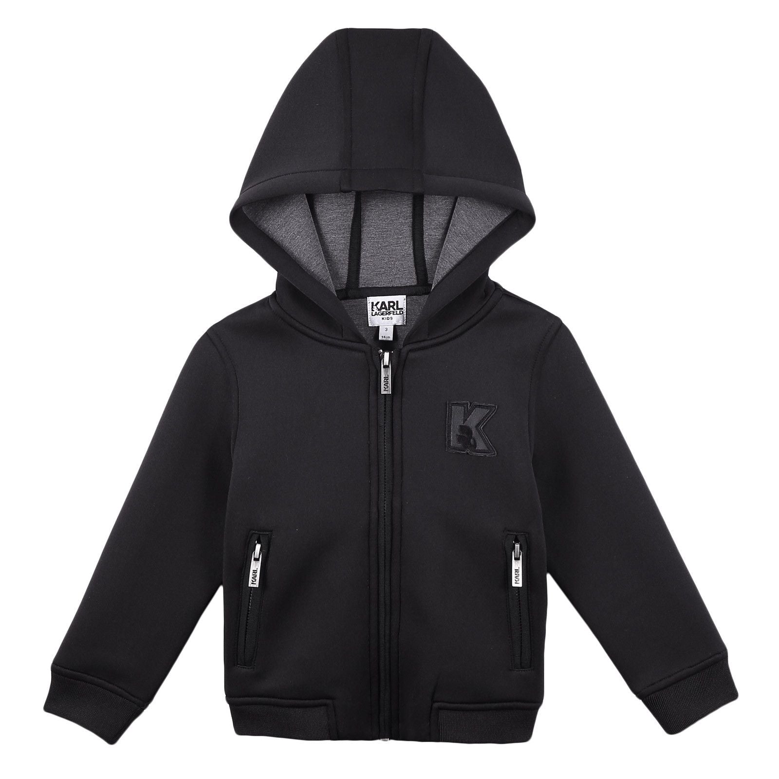 Boys Black Hodded Zip-Up Top - CÉMAROSE | Children's Fashion Store - 1