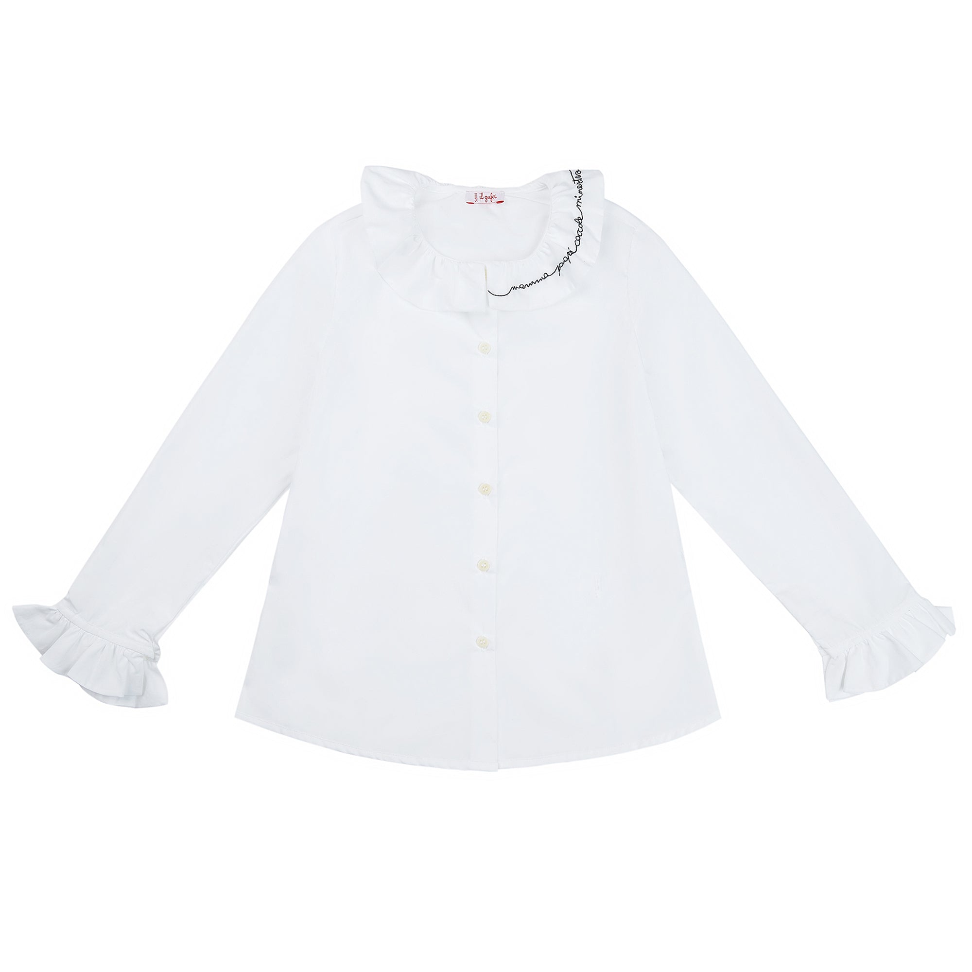 Girls White Lace Cotton Shirt