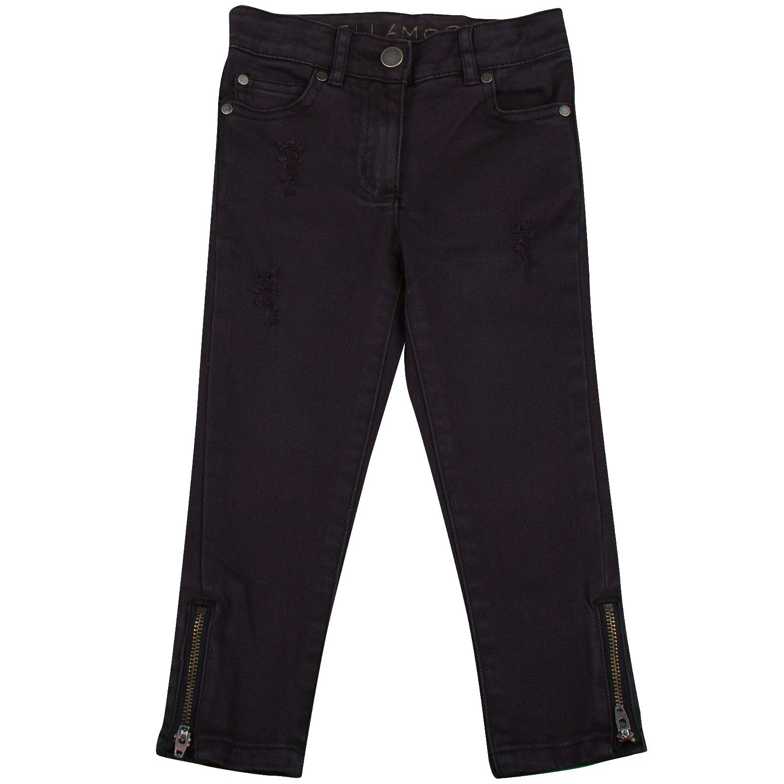 Nina Girls Black Skinny Jeans With Zips At The Ankles - CÉMAROSE | Children's Fashion Store - 1