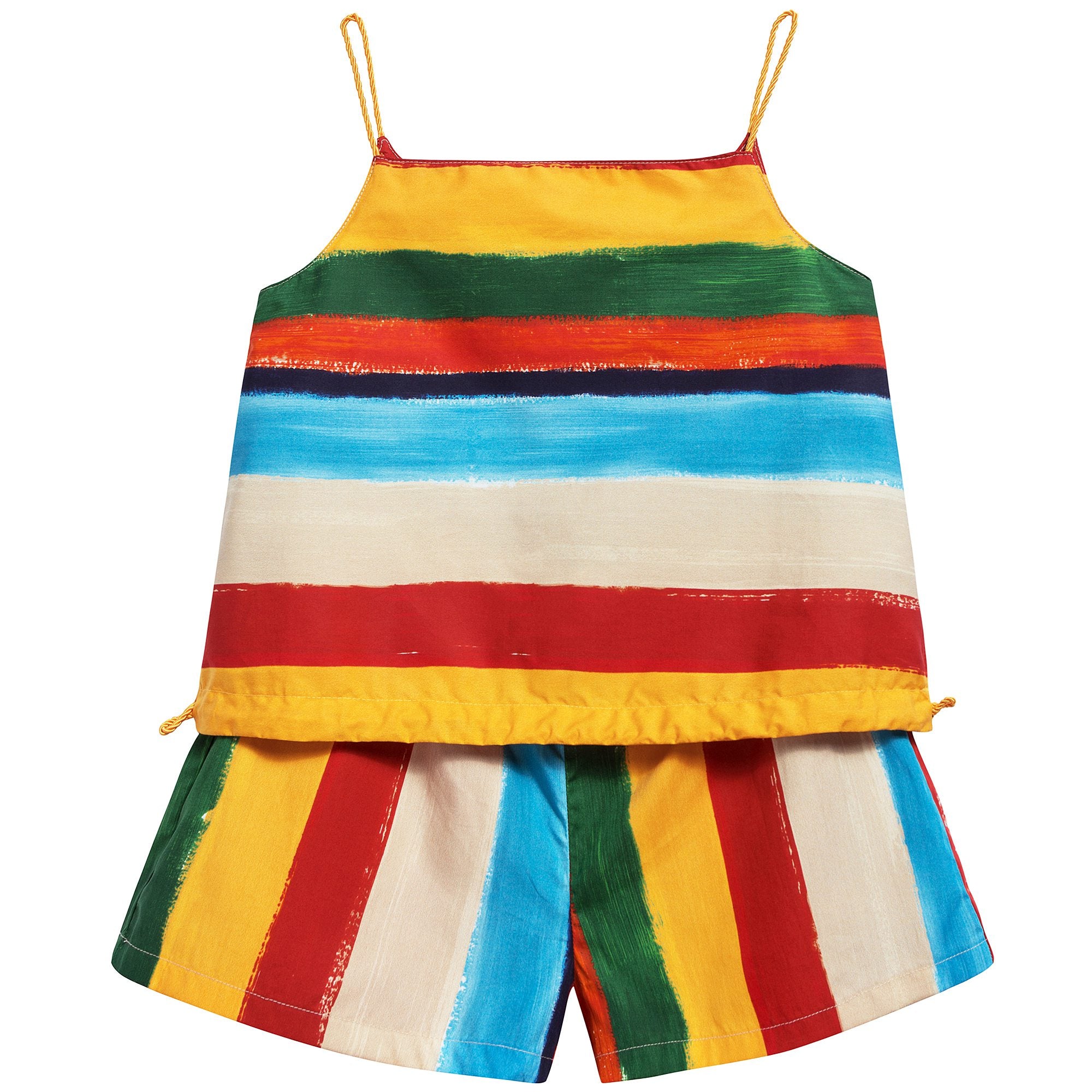 Girls Striped No Slv Set